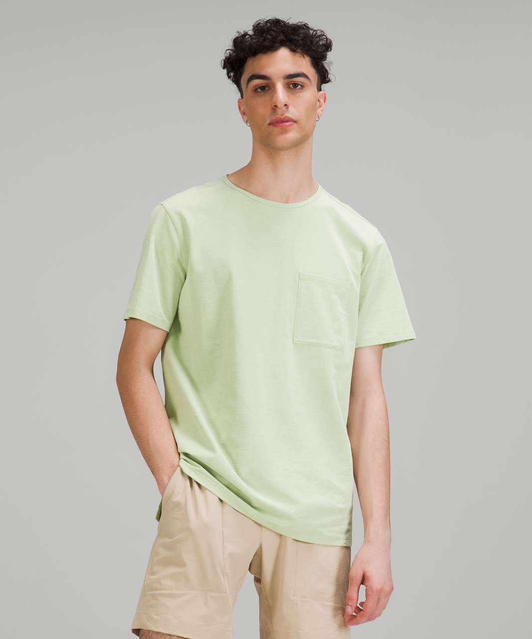 Lululemon Chest Pocket Relaxed Fit Tee *Oxford - Arctic Mint / White
