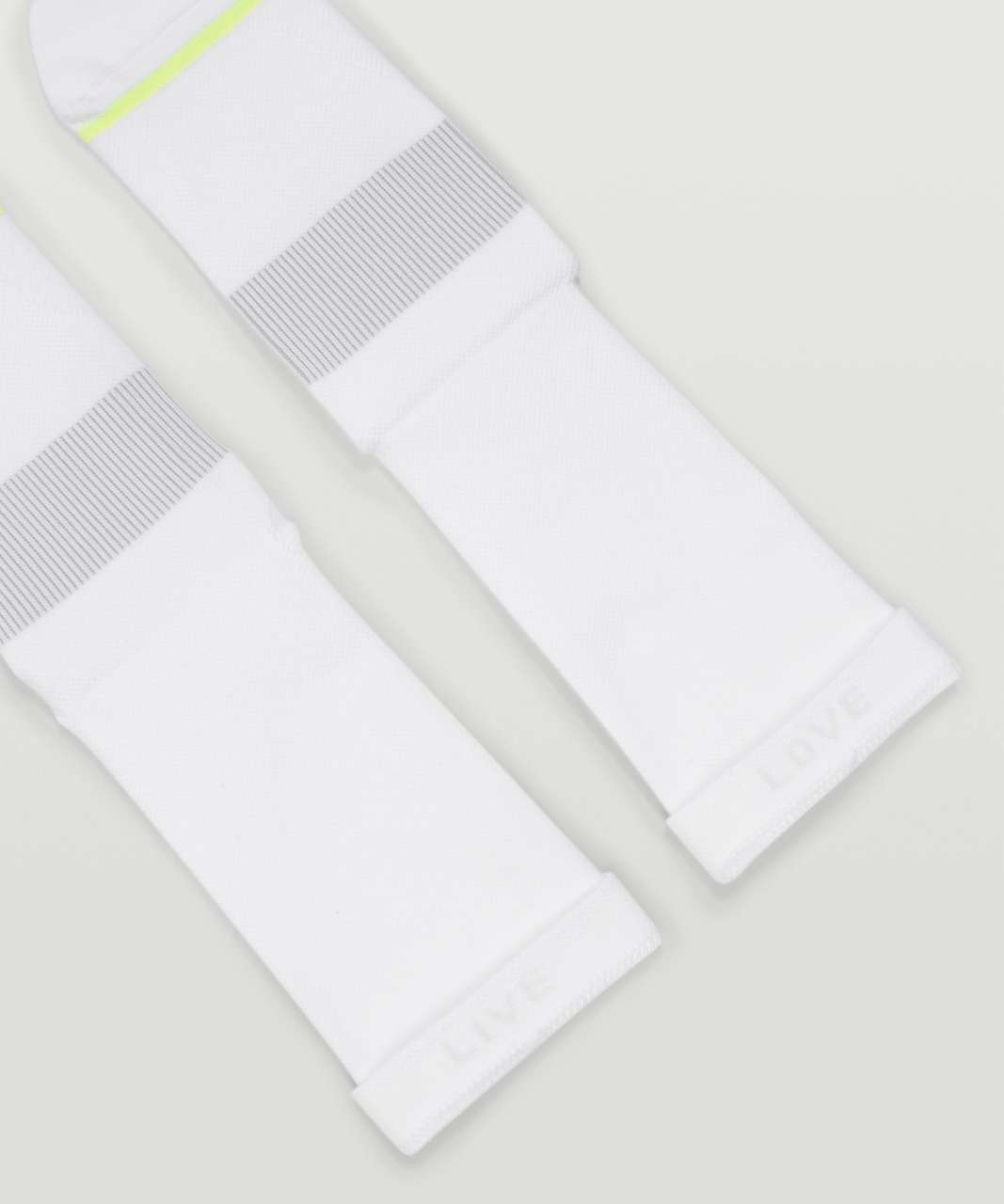 Lululemon Power Stride Crew Sock Stripe *2 Pack - Neo Mint / Highlight Yellow