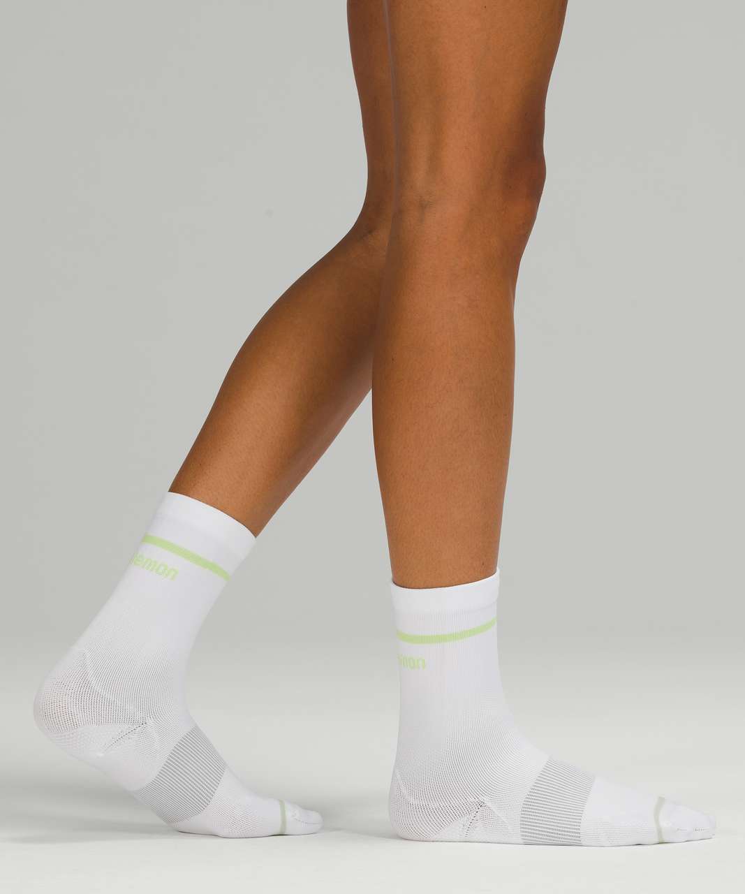 Lululemon Power Stride Crew Sock Stripe *2 Pack - Neo Mint / Highlight Yellow