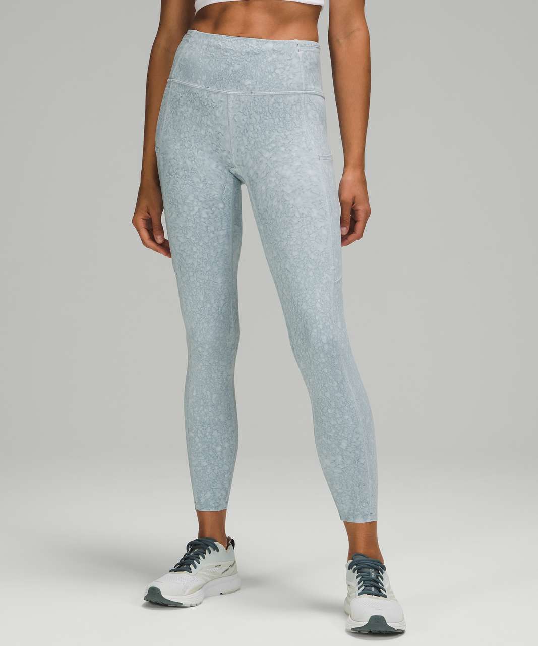Lululemon Fast and Free Tight 25" *Nulux - City Grit White Blue Fog