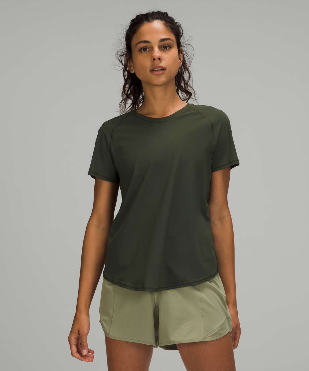 Lululemon Rise and Run Short Sleeve - Camo Green