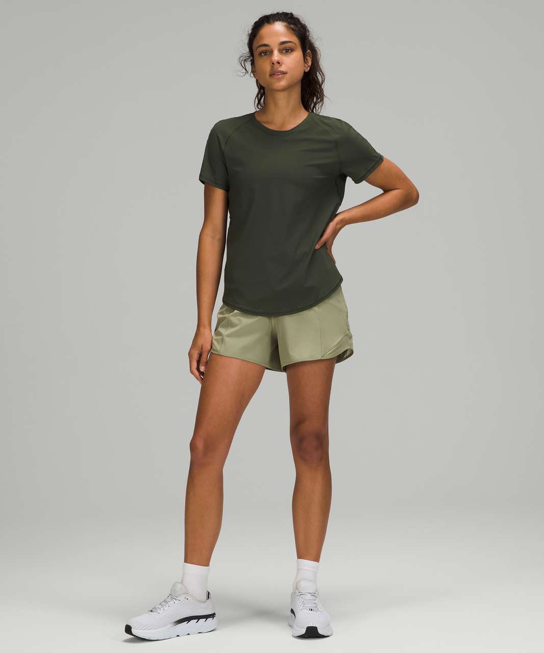 Lululemon Rise and Run Short Sleeve - Camo Green - lulu fanatics