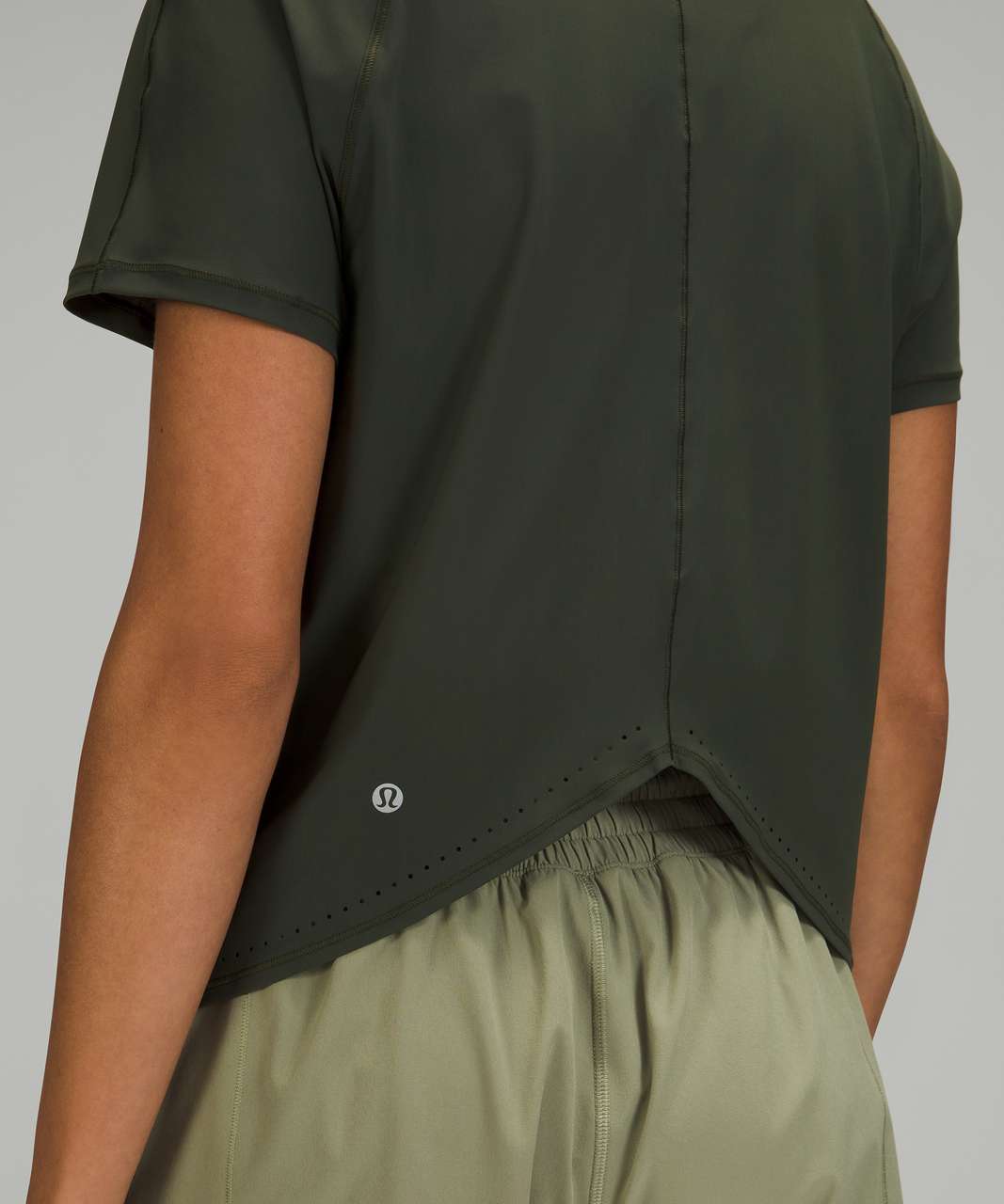 Lululemon Rise and Run Short Sleeve - Camo Green