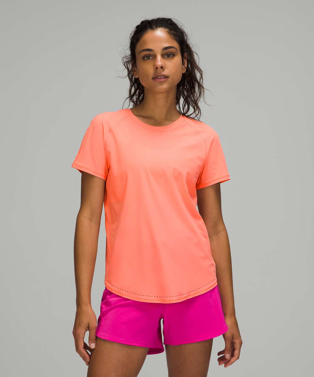 Lululemon Rise and Run Short Sleeve - Light Coral