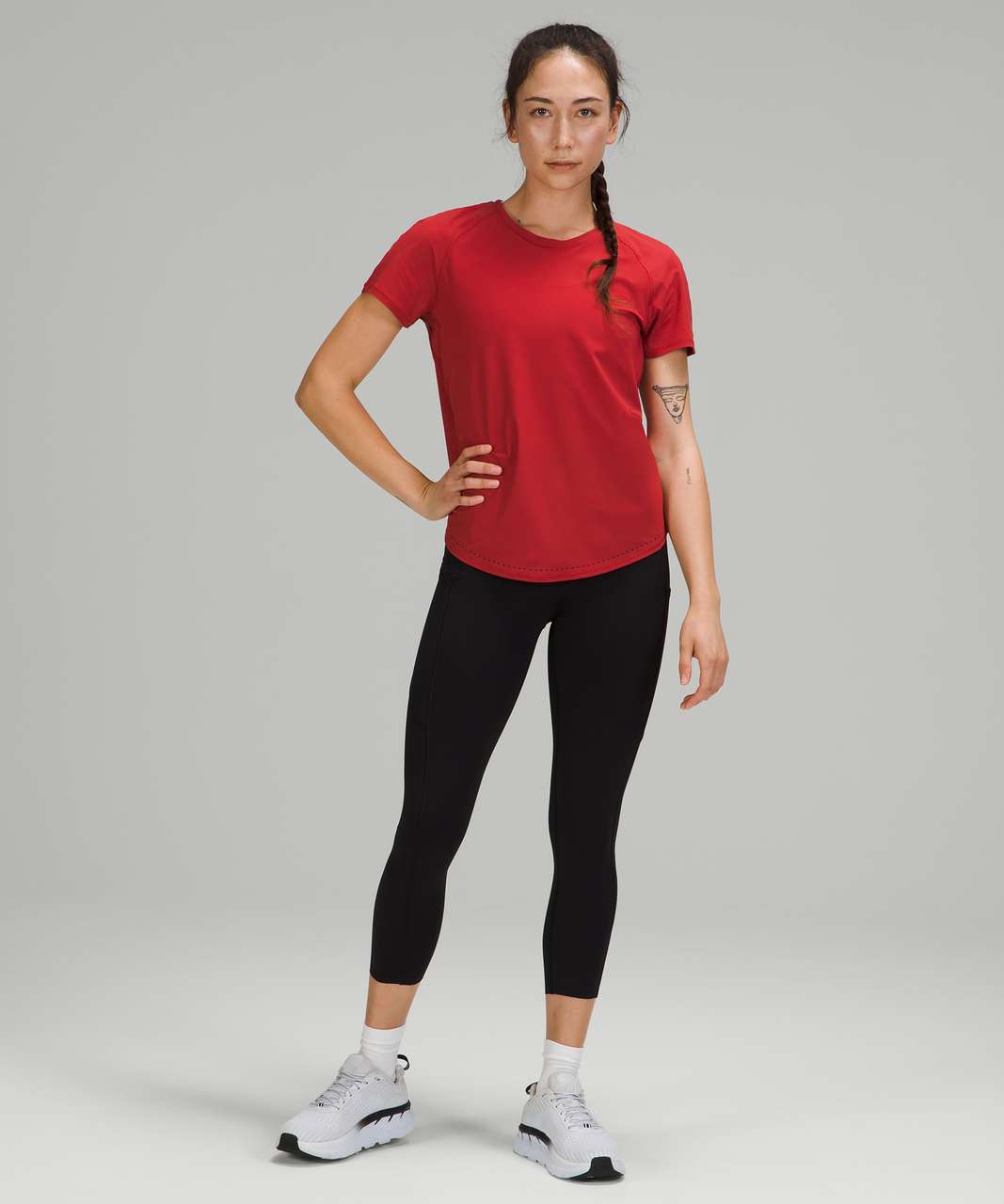 Lululemon Rise and Run Short Sleeve - Persian Red