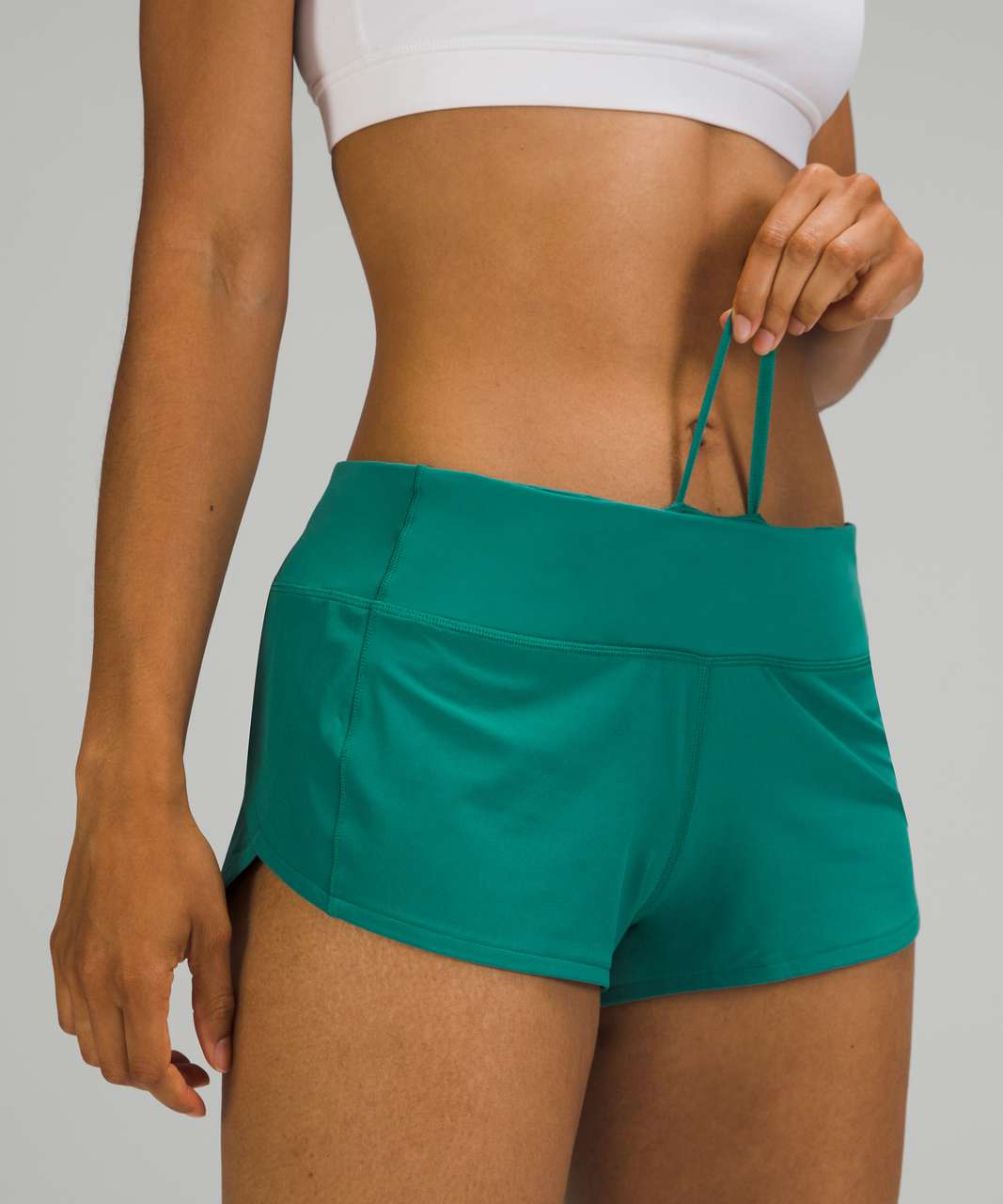 NEW Women Lululemon Speed Up Mid-Rise Lined Short 4 Teal Lagoon Size 8