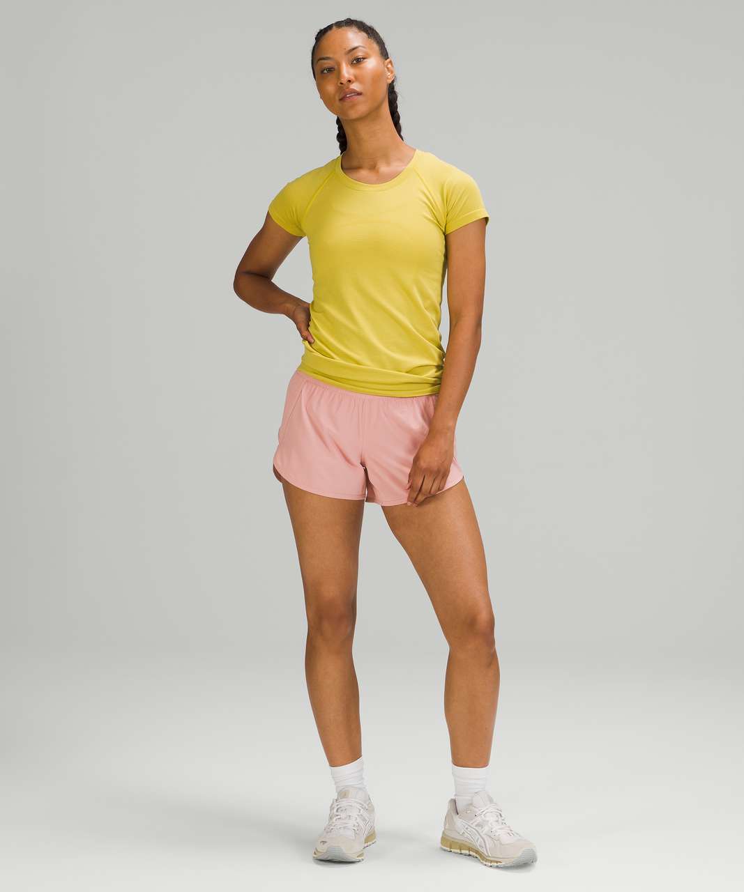 Lululemon Track That Mid-Rise Lined Short 5 - Pink Puff - lulu fanatics