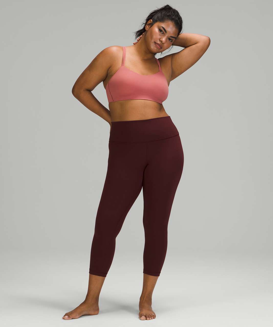 Lululemon Wunder Train High-Rise Crop 23 - Dark Terracotta - lulu