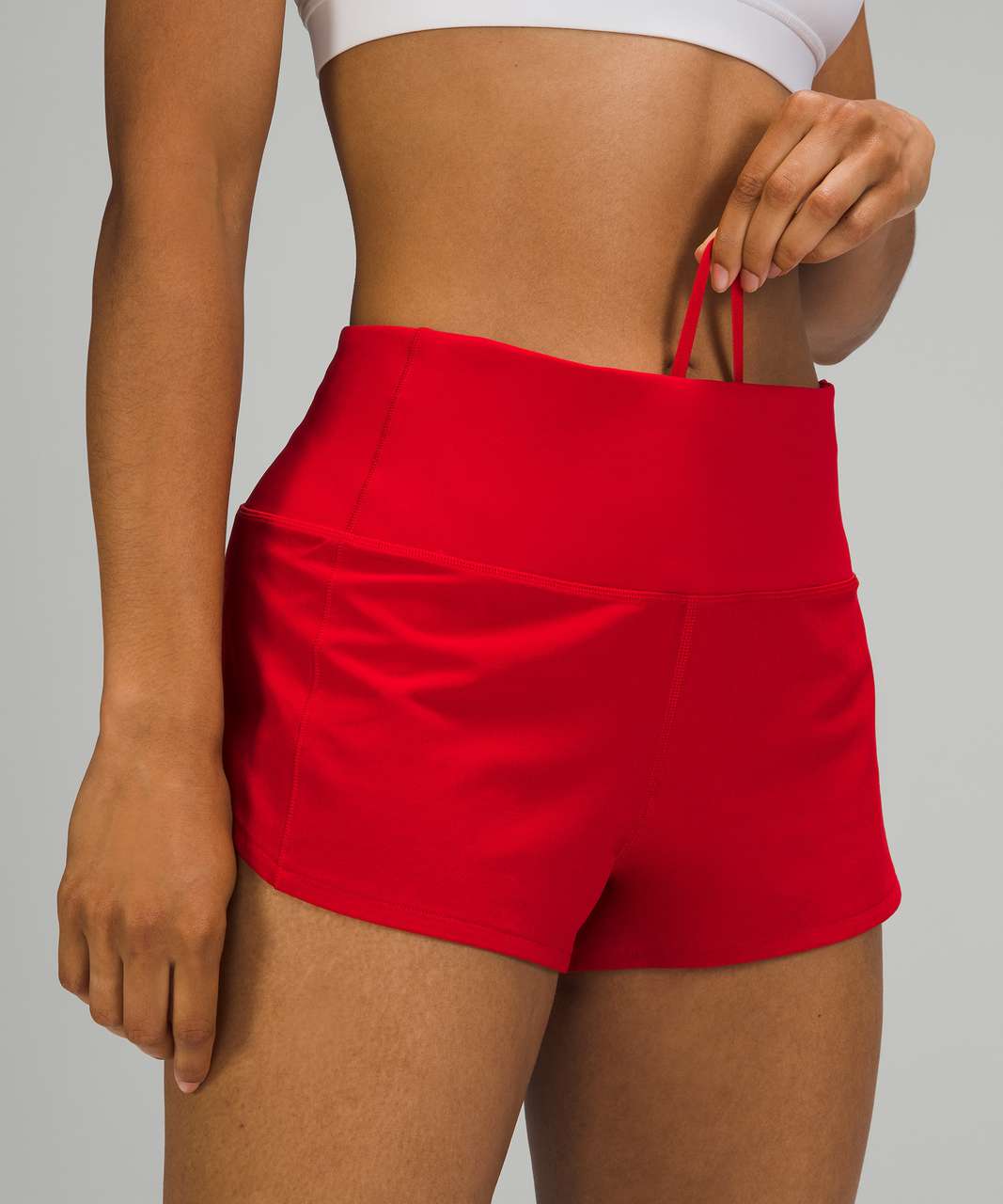 Lululemon Speed Up Short *Long 4 - Red Orange - lulu fanatics