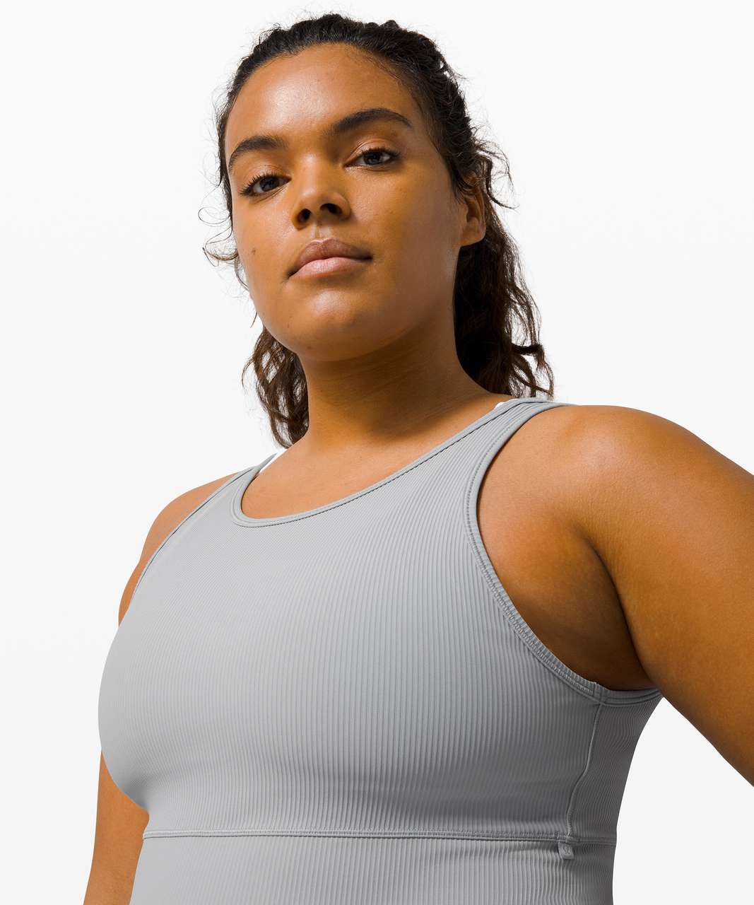 Lululemon Power Pivot Tank Top Rib In Rhino Grey