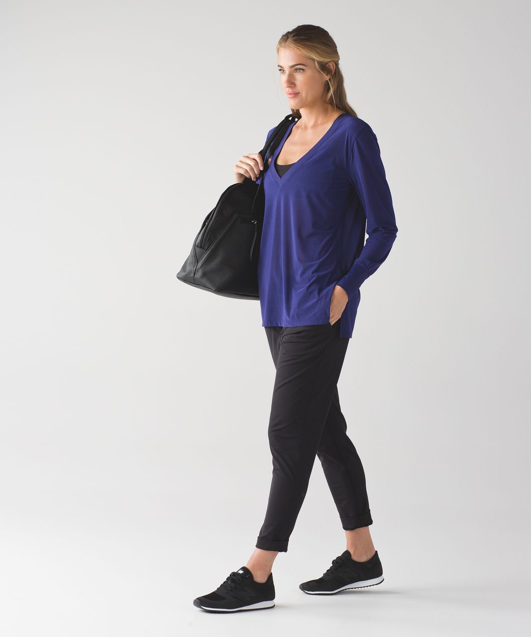 Lululemon Get Low Long Sleeve - Emperor Blue - lulu fanatics