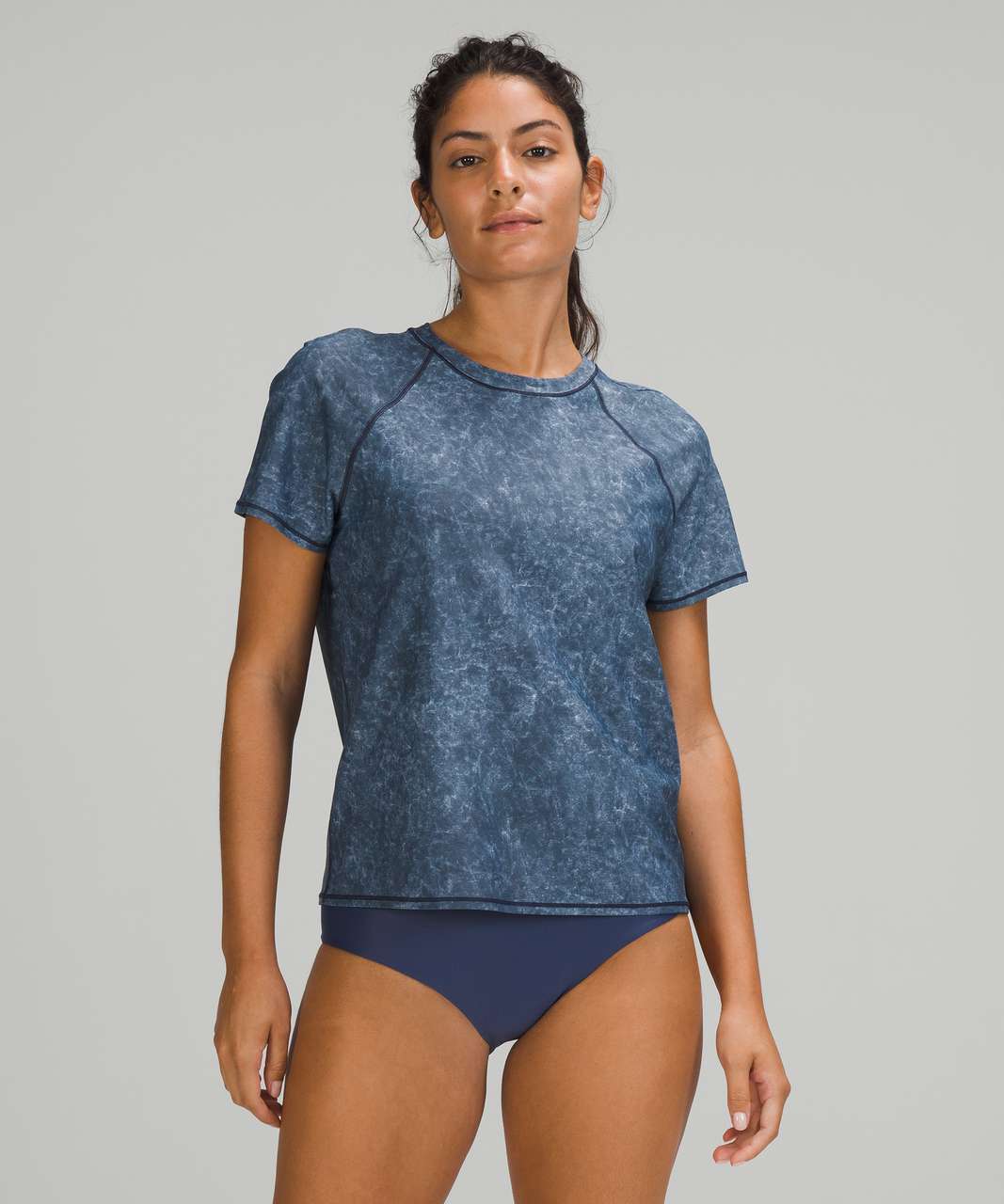 Lululemon Waterside Relaxed UVP Short Sleeve - Denim Wash Print Blue Hail  Multi - lulu fanatics