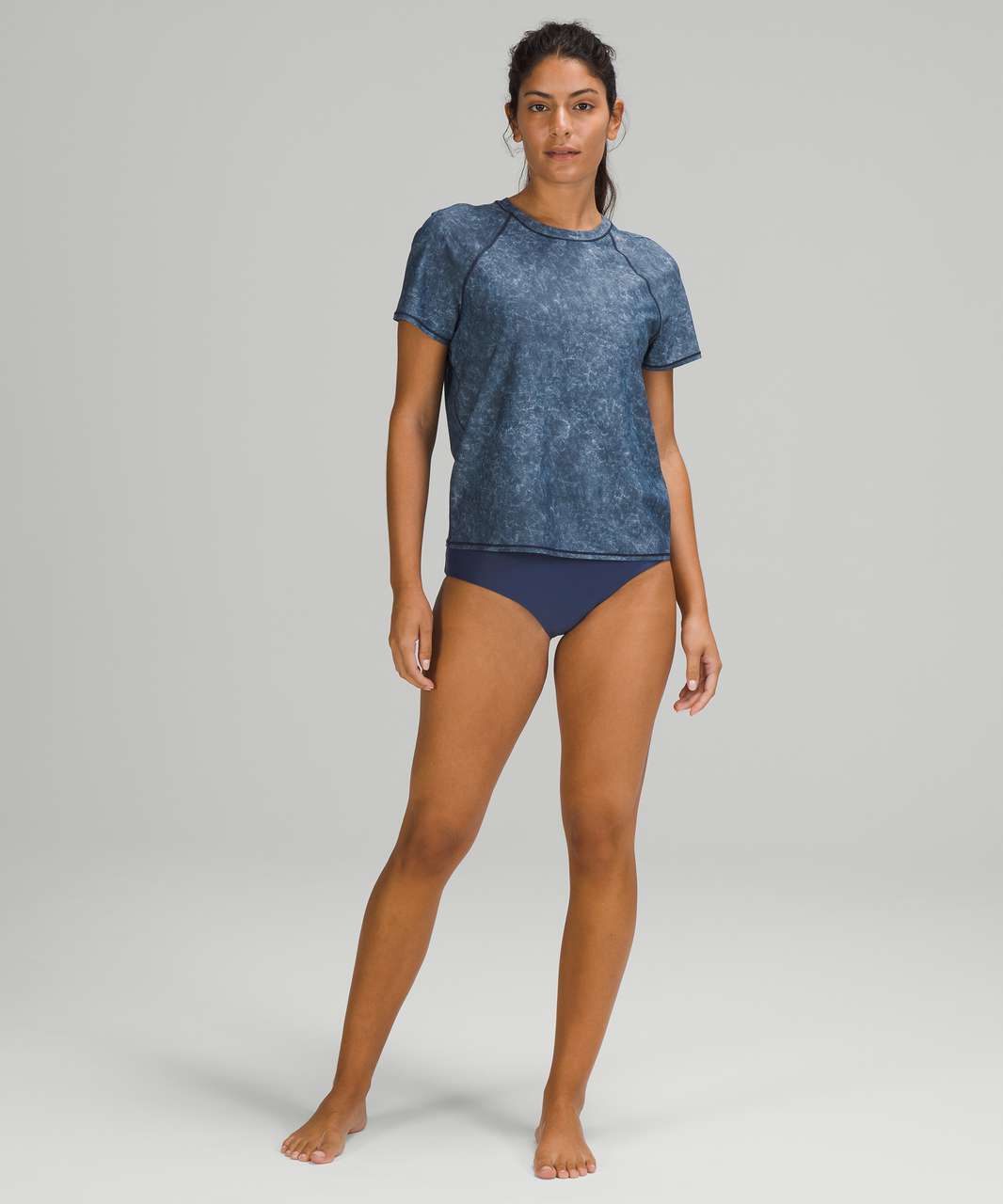 Lululemon Waterside Relaxed UVP Short Sleeve - Denim Wash Print Blue Hail Multi