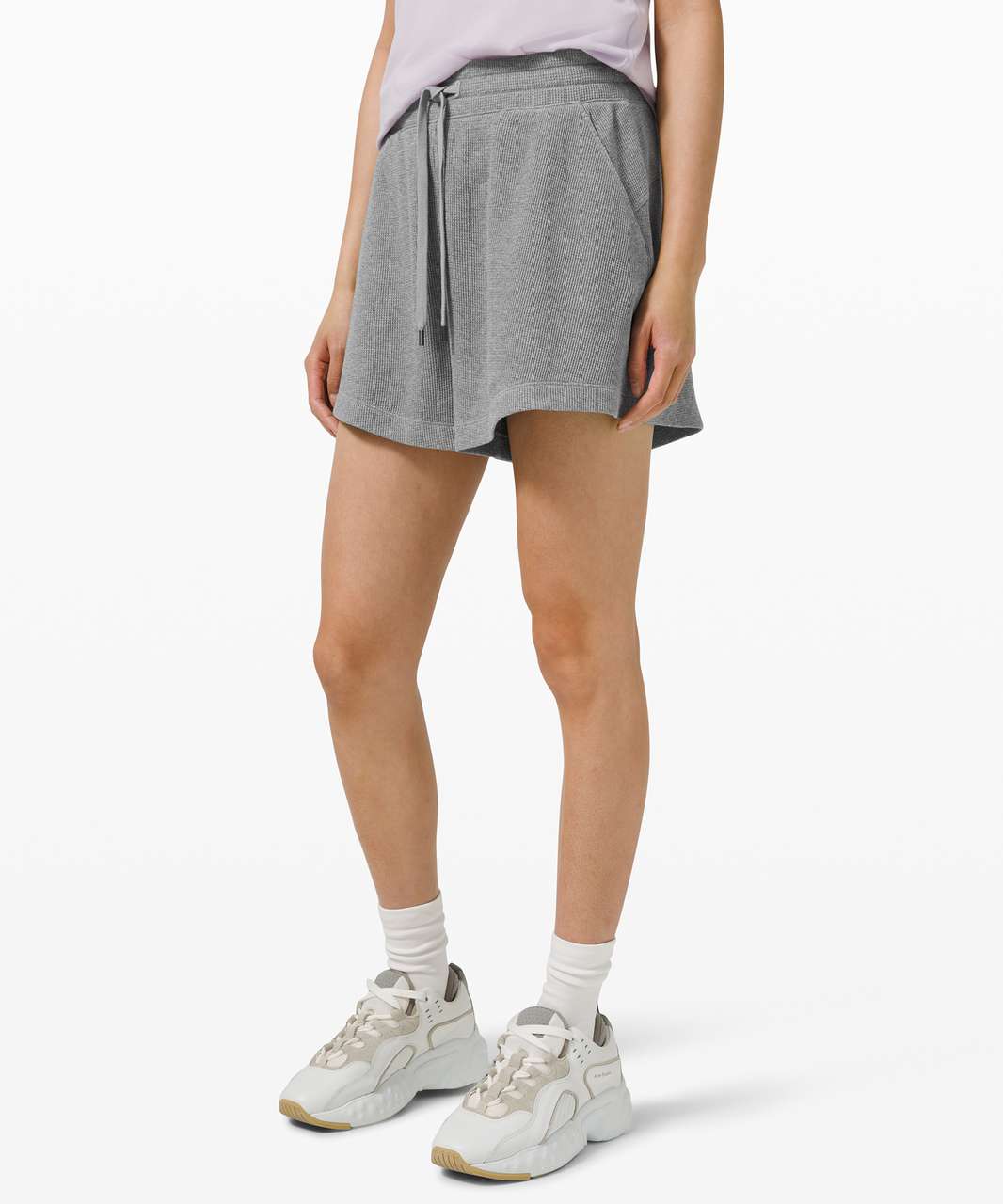 Lululemon Mellow In High-Rise Short 5" *Waffle - Heathered Core Medium Grey