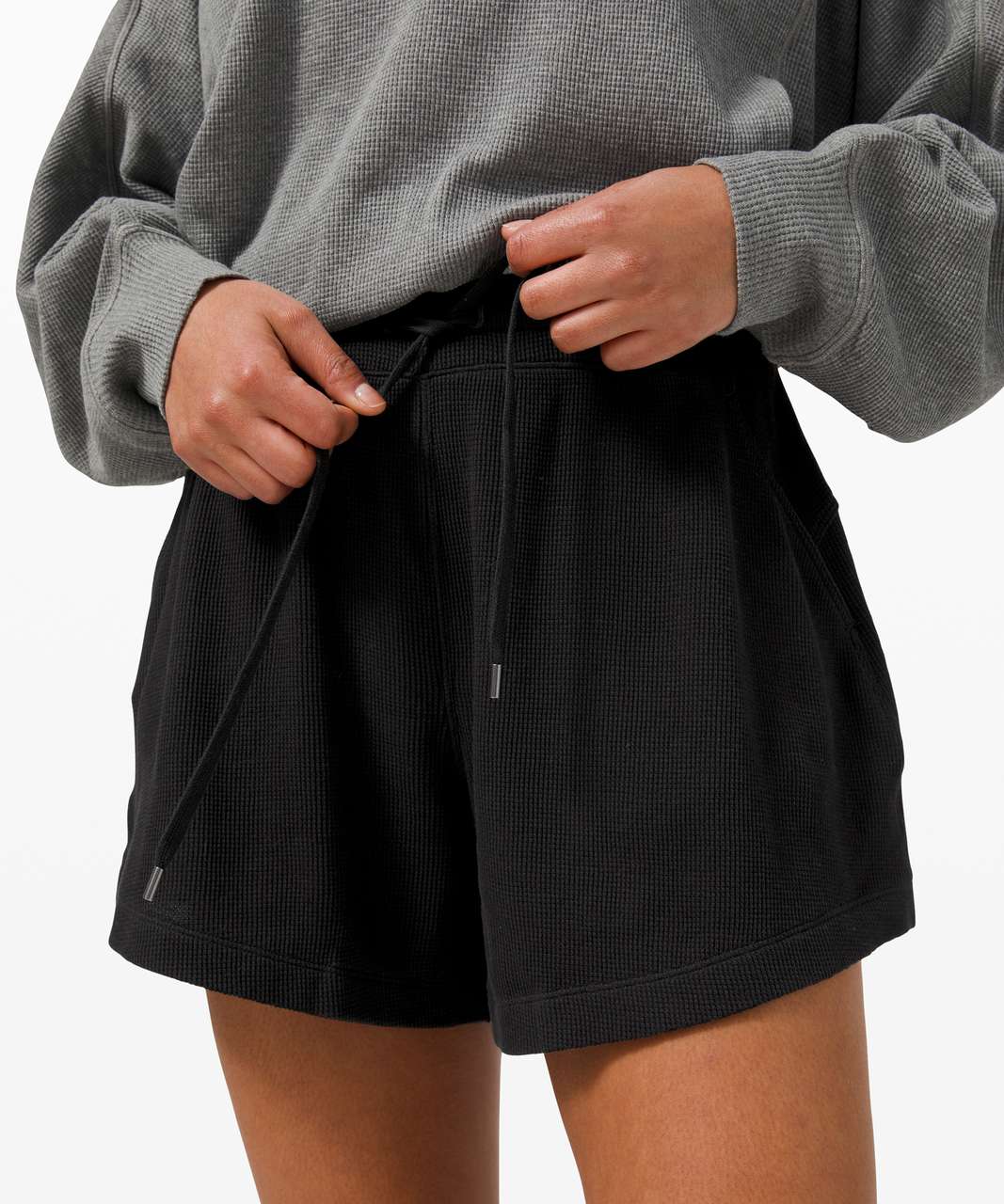 High-Rise Waffle Shorts