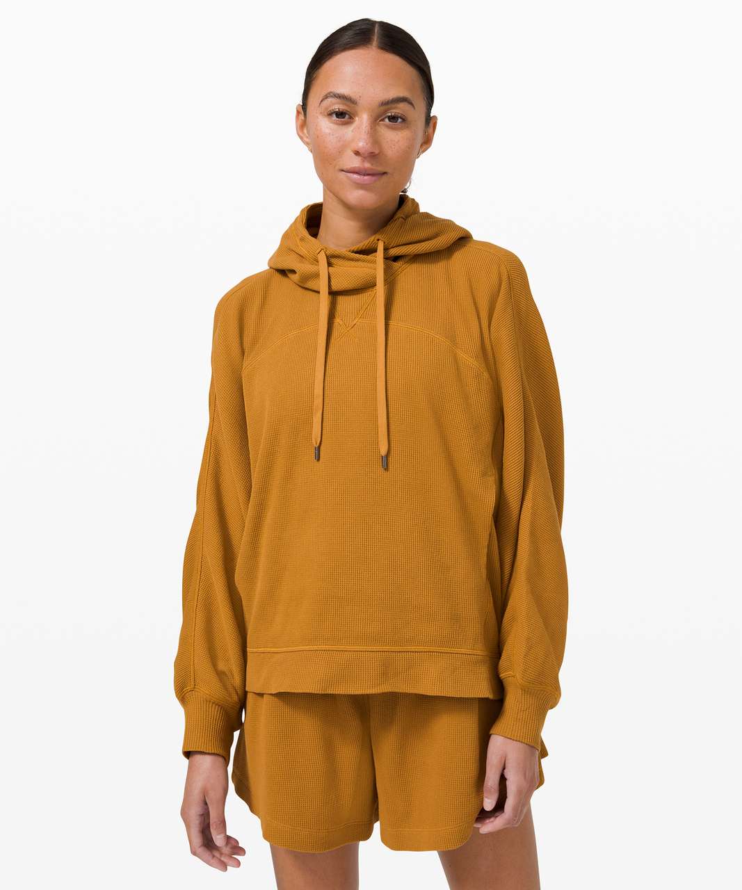 Lululemon Mellow In Hoodie *Waffle - Spiced Bronze - lulu fanatics