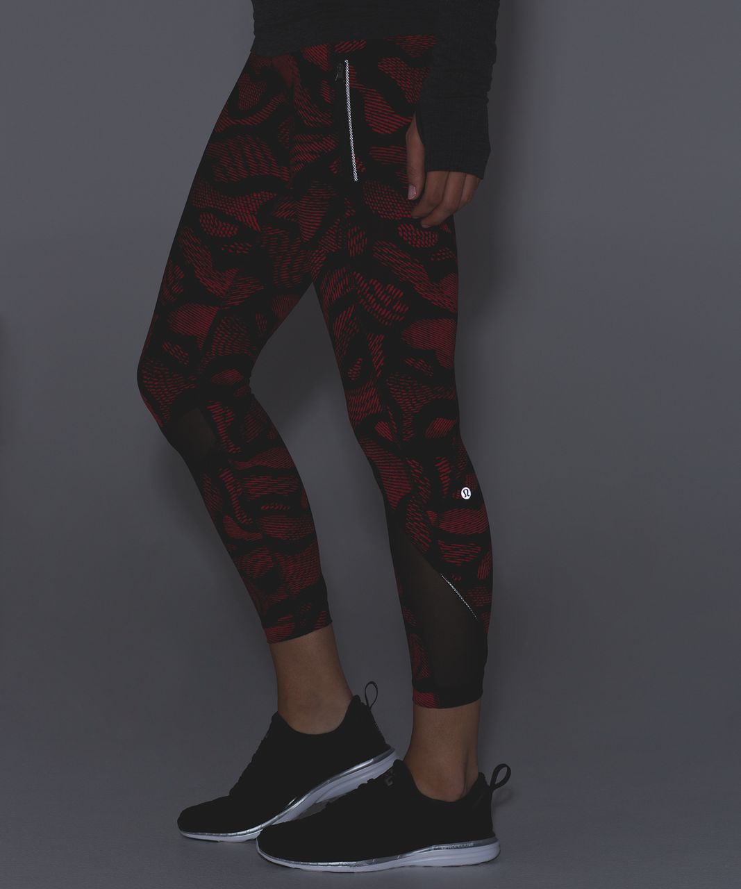 Lululemon Inspire Tight II - Warp Prep Red Black / Black - lulu fanatics