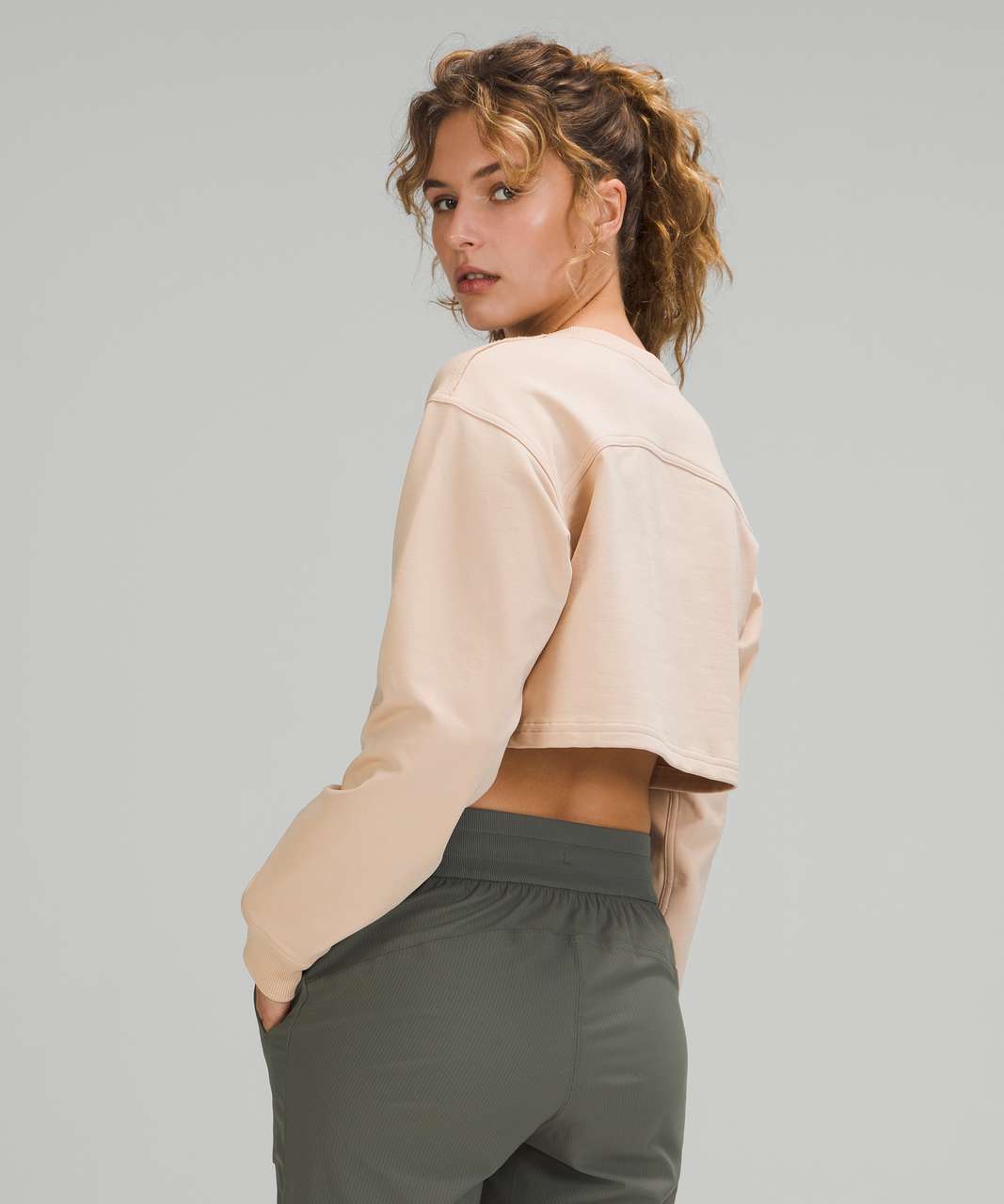 Lululemon All Yours Cropped Crew - Cafe Au Lait