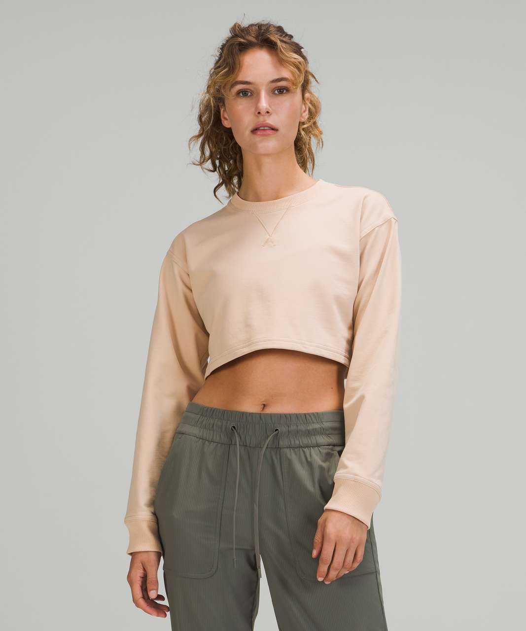 Lululemon All Yours Cropped Crew - Cafe Au Lait