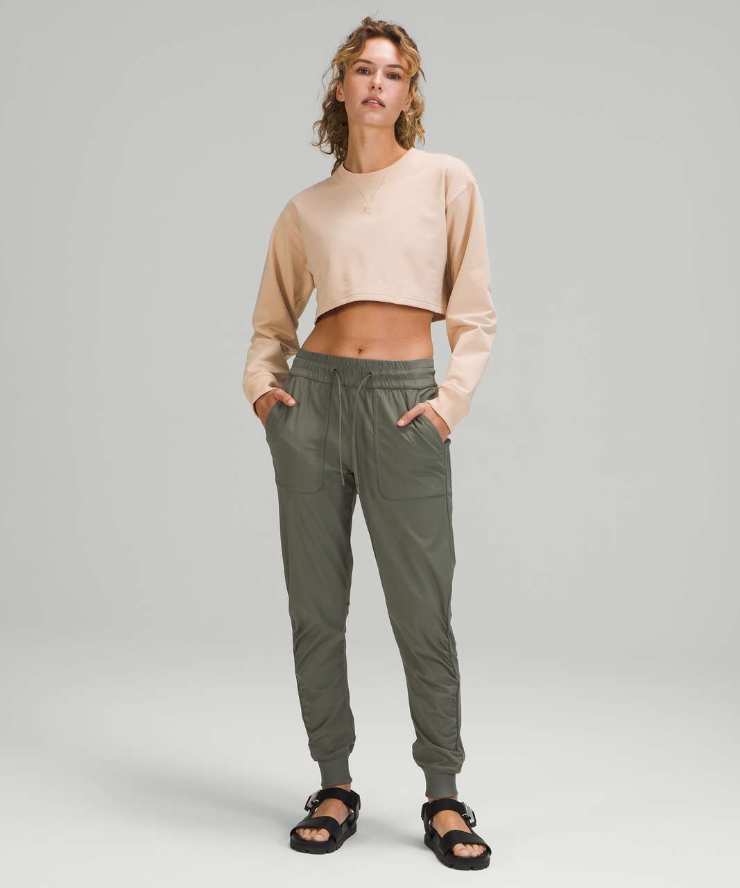 Lululemon All Yours Cropped Crew - Cafe Au Lait