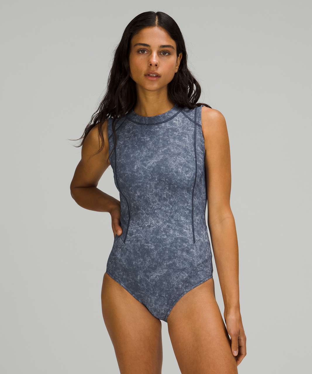 Lululemon Zip-Back Paddle Suit - Denim Wash Print Blue Hail Multi