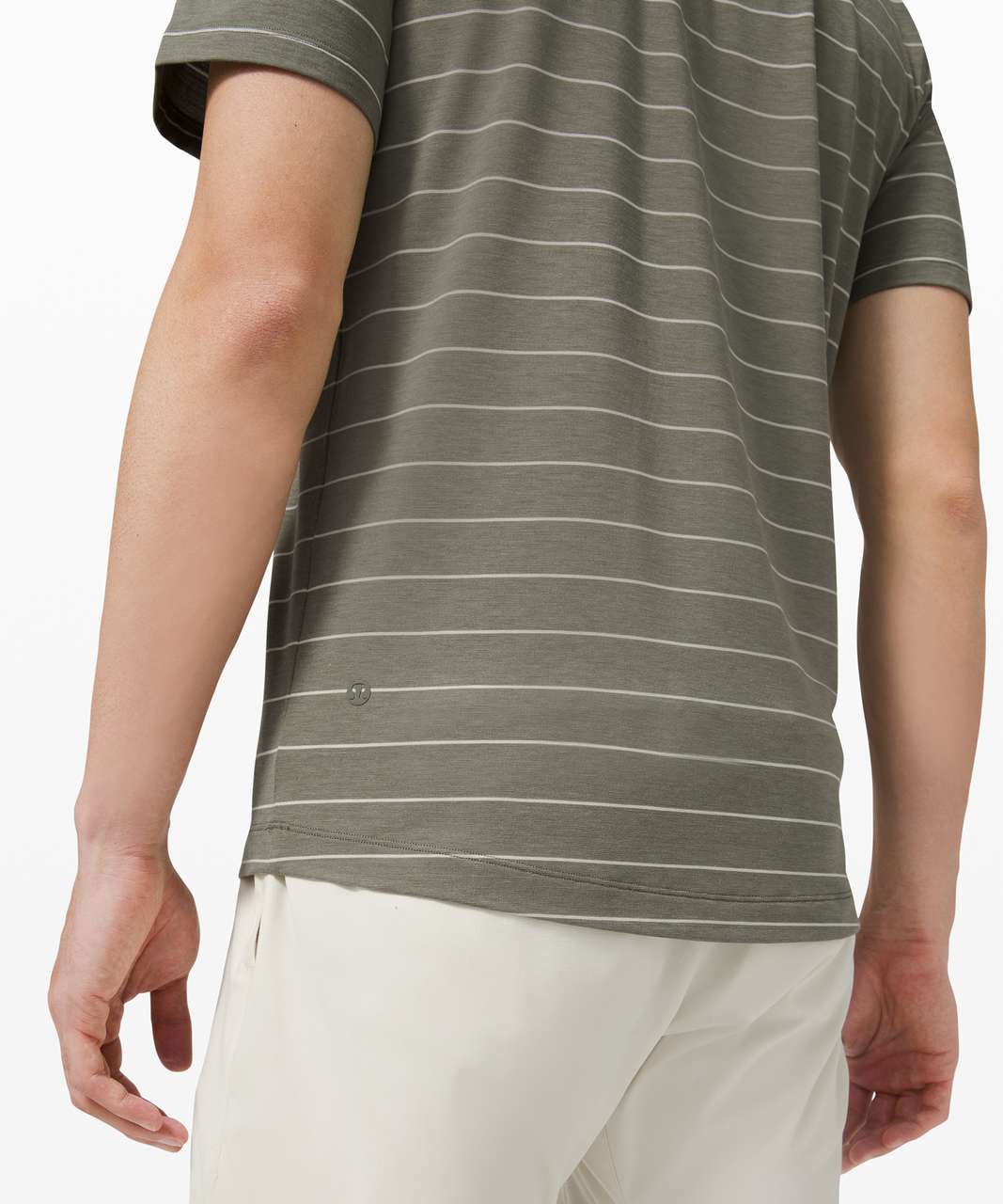 Lululemon Evolution Short Sleeve Polo - Nevis Stripe Grey Sage Light Sage