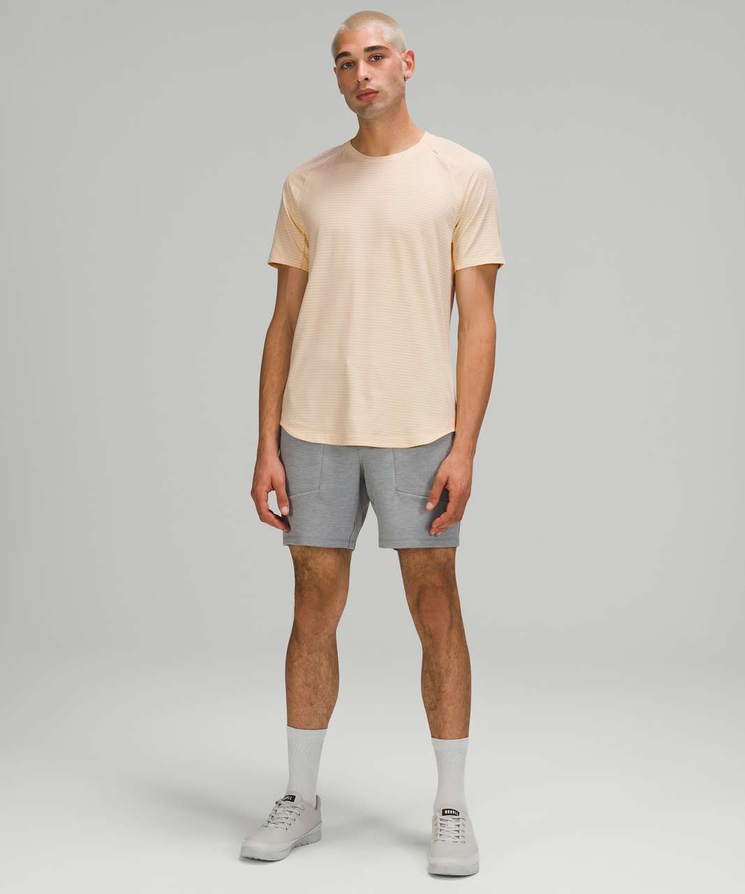 Lululemon Drysense Short Sleeve - Heathered Lemon Chiffon