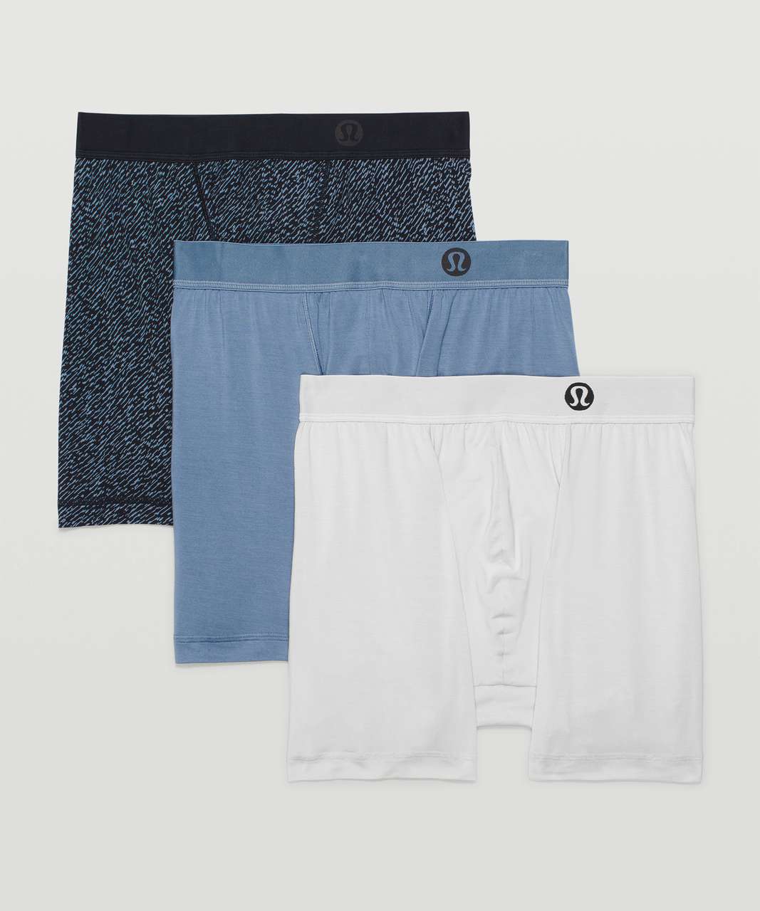 Lululemon Always In Motion Boxer 5" *3 Pack - Vapor / River Blue / Staccato River Blue Classic Navy