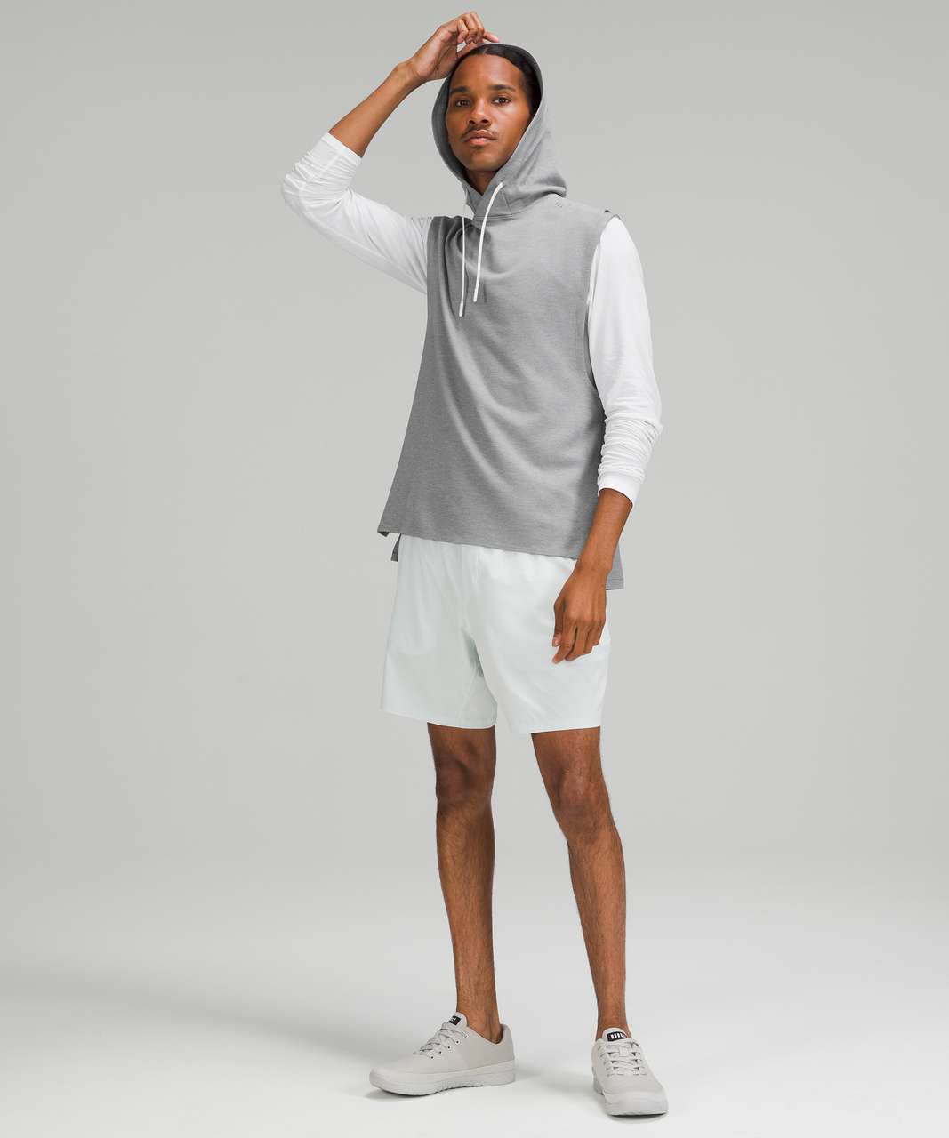 Lululemon Breaking Bounds Sleeveless Hoodie - White Opal / Rhino Grey