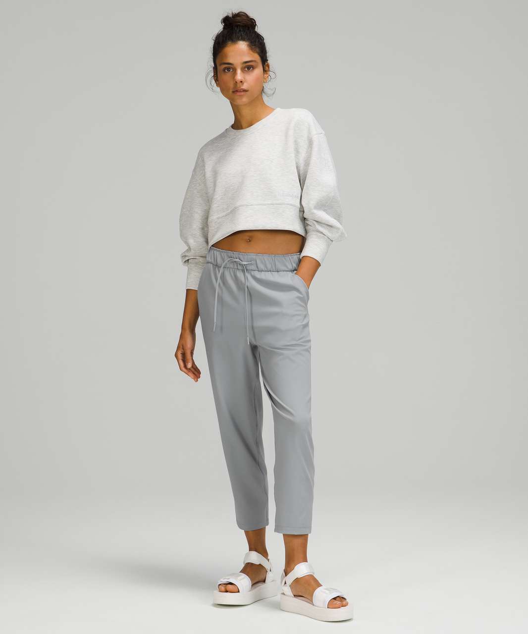 lululemon athletica, Pants & Jumpsuits, Lululemon Align Wide Leg Super  High Rise Crop 23 Rhino Grey Aligns Activewear