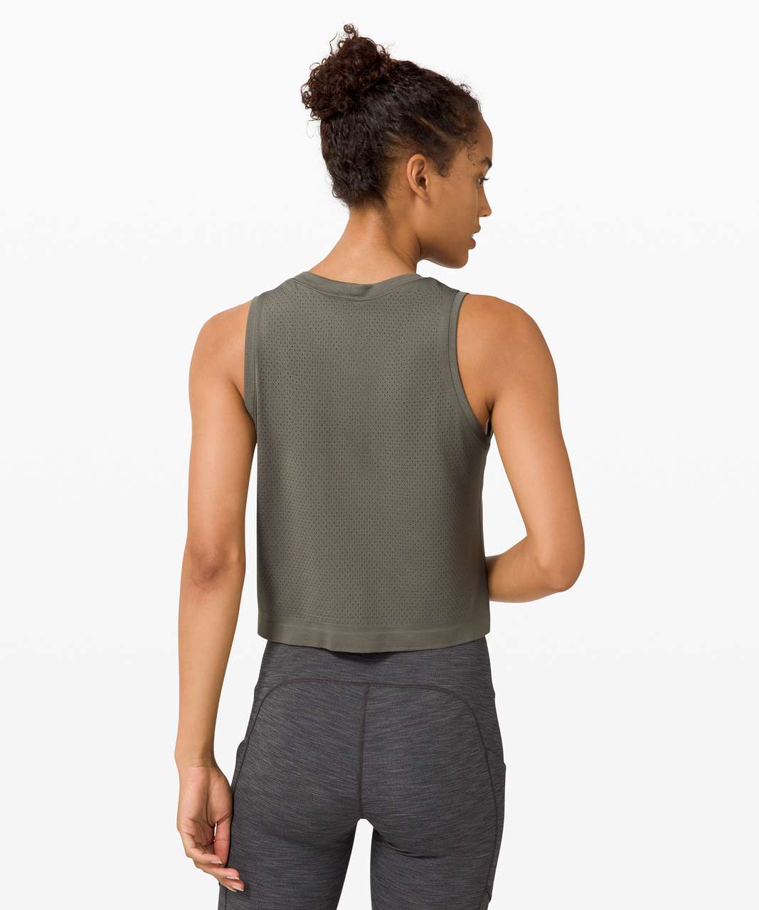 Lululemon Swiftly Breathe Crop Tank *VAN - San Francisco / Grey Sage