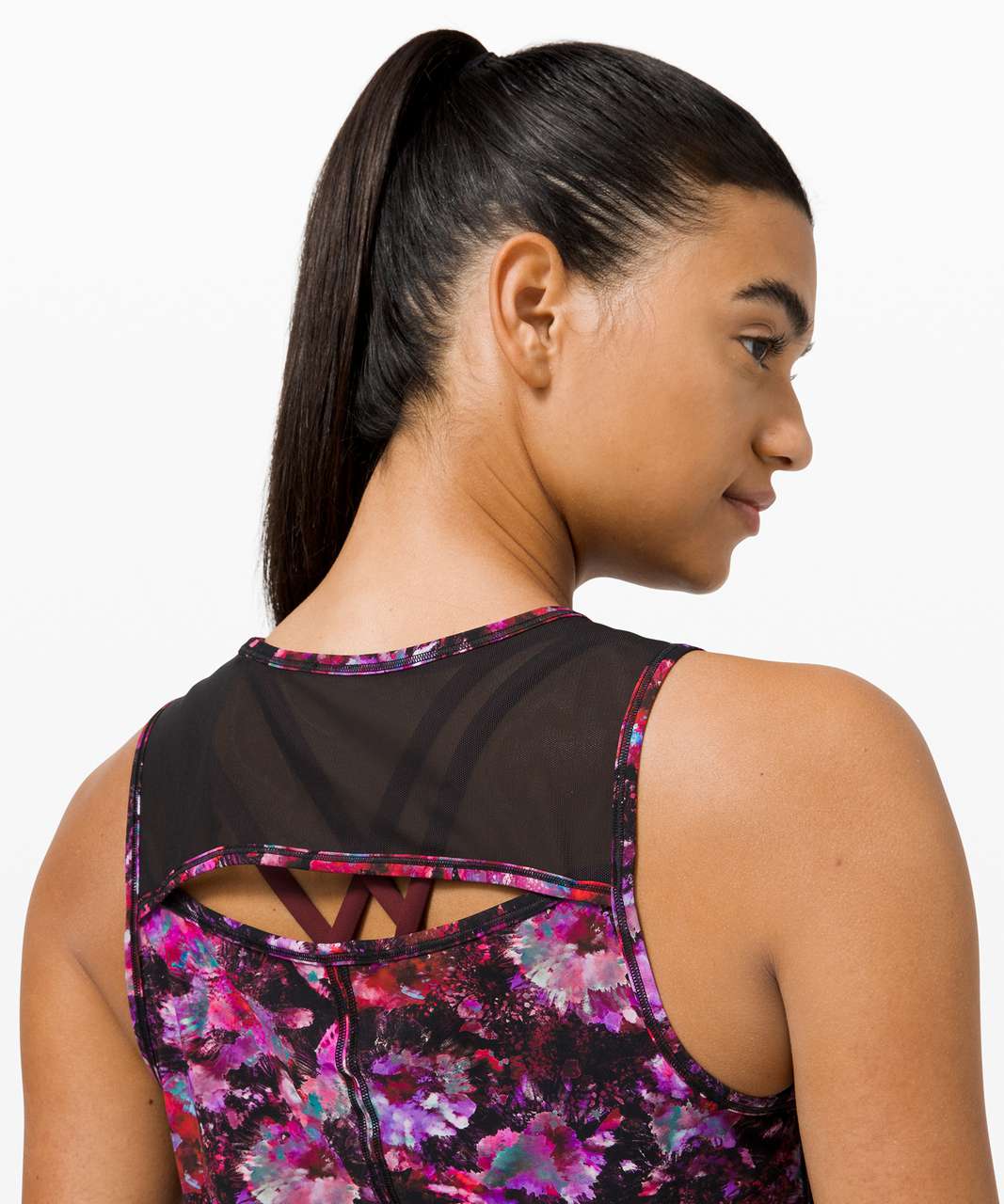 Lululemon Sculpt Tank Top *Cropped - Fluoro Floral Multi / Black - lulu  fanatics