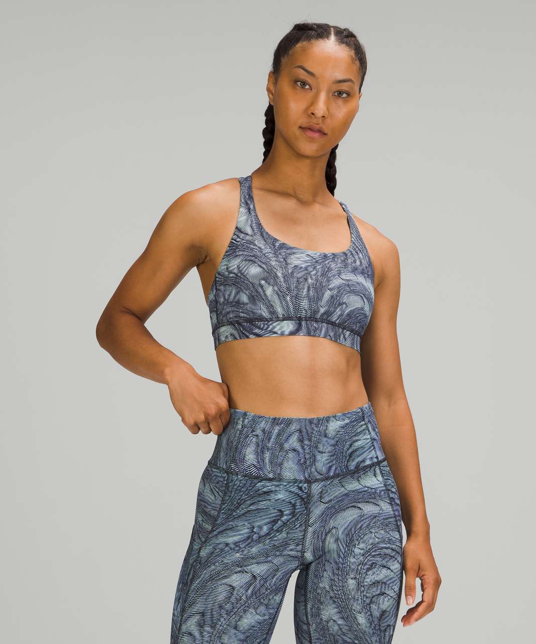 Lululemon Energy Bra *Medium Support, B–D Cup - Dimensional Icing Blue  Multi - lulu fanatics