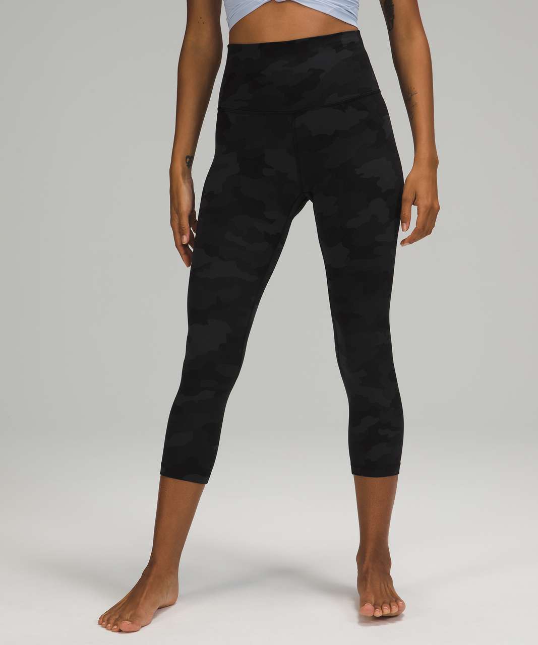 Lululemon Align Crop 21 Leggings Formation Camo Deep Coal Multi