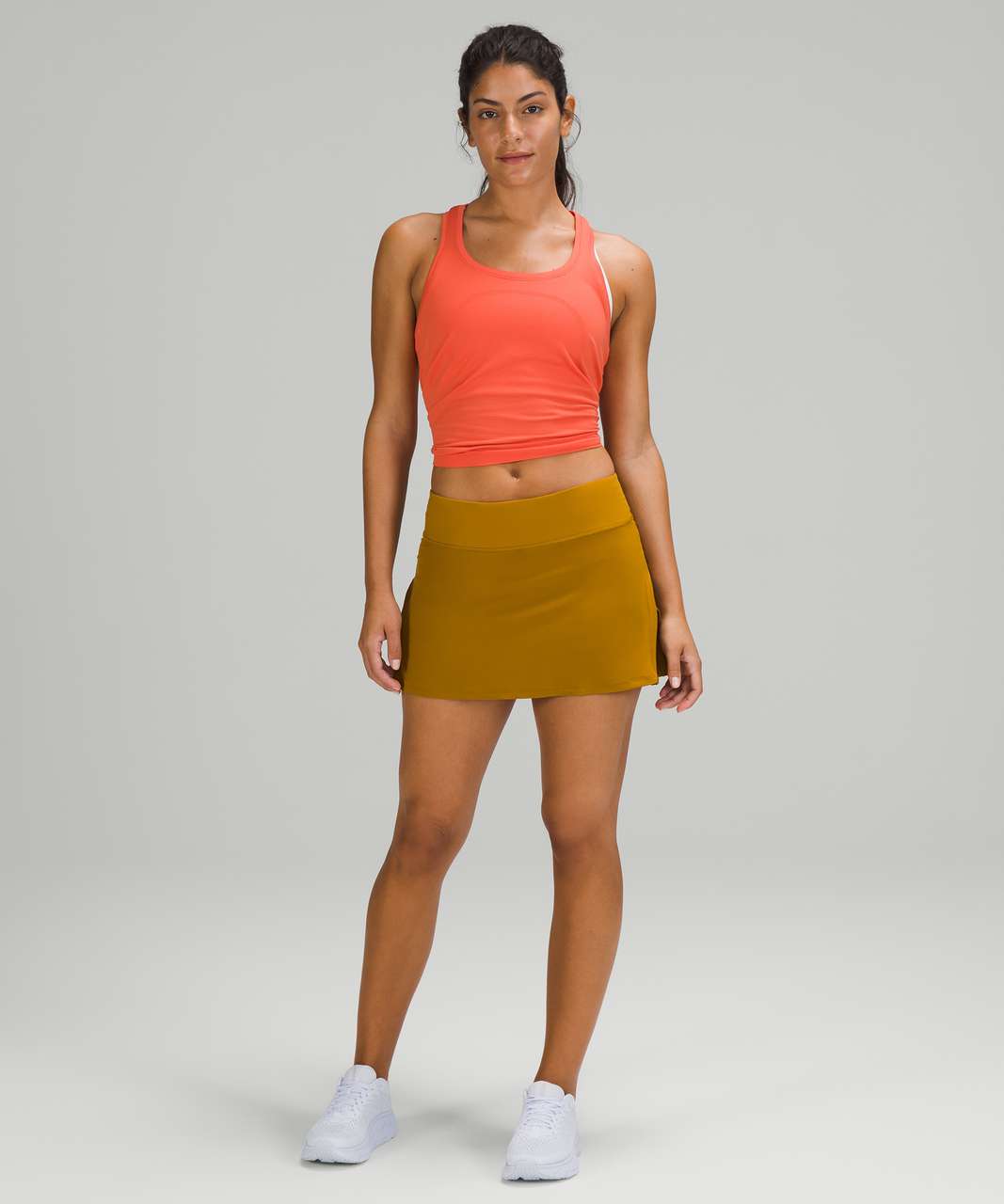 Lululemon Play Off The Pleats Mid Rise Skirt - Gold Spice