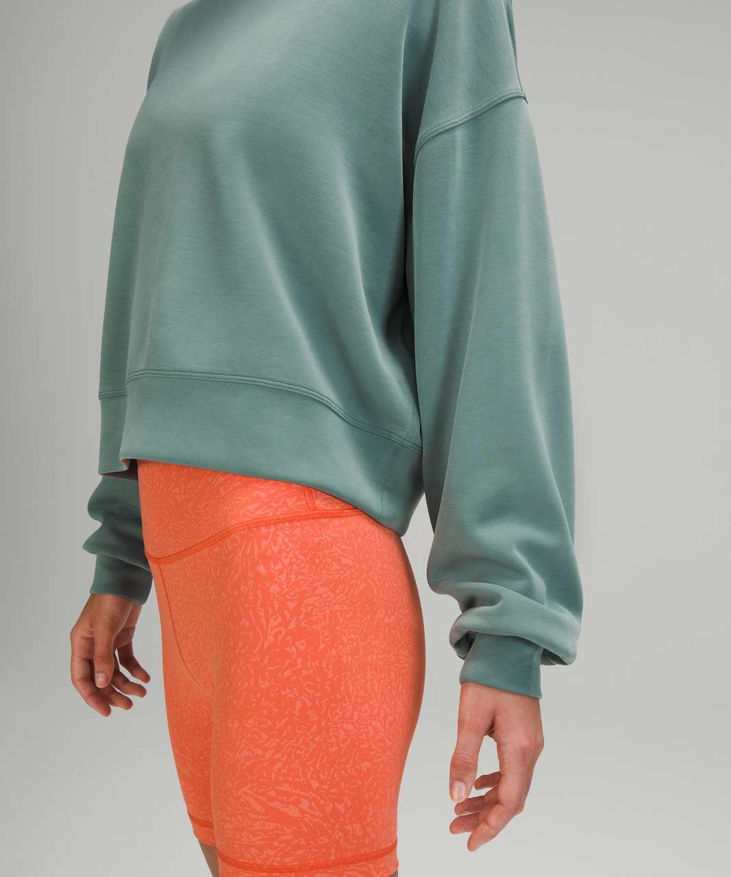 Lululemon Perfectly Oversized Cropped Crew *Softstreme™ - Tidewater Teal