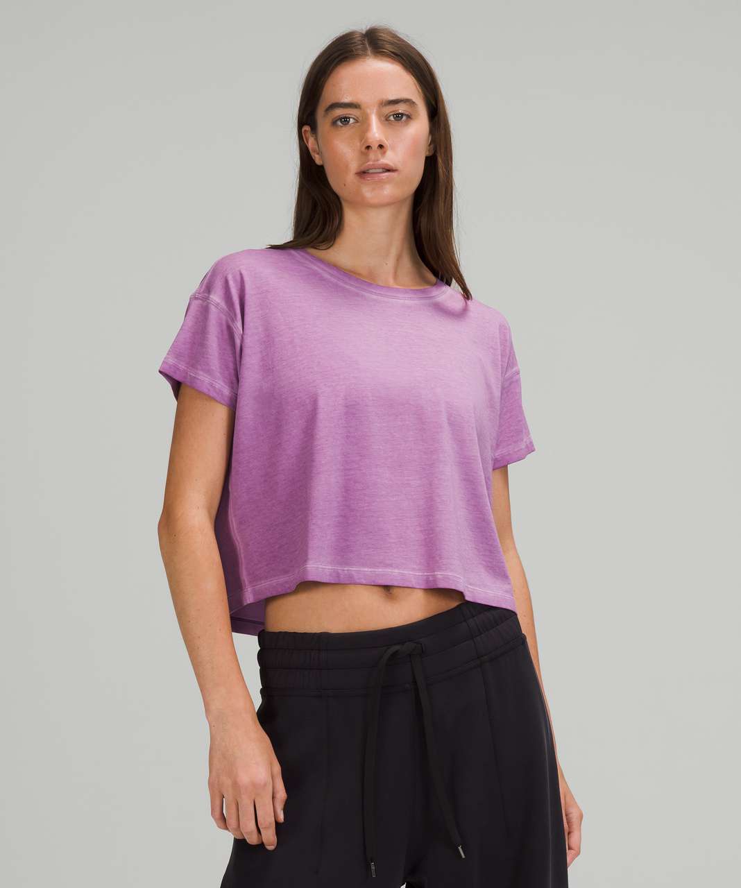 Lululemon Cates Tee - Sublimado Pigment Dye Wisteria Purple - lulu fanatics