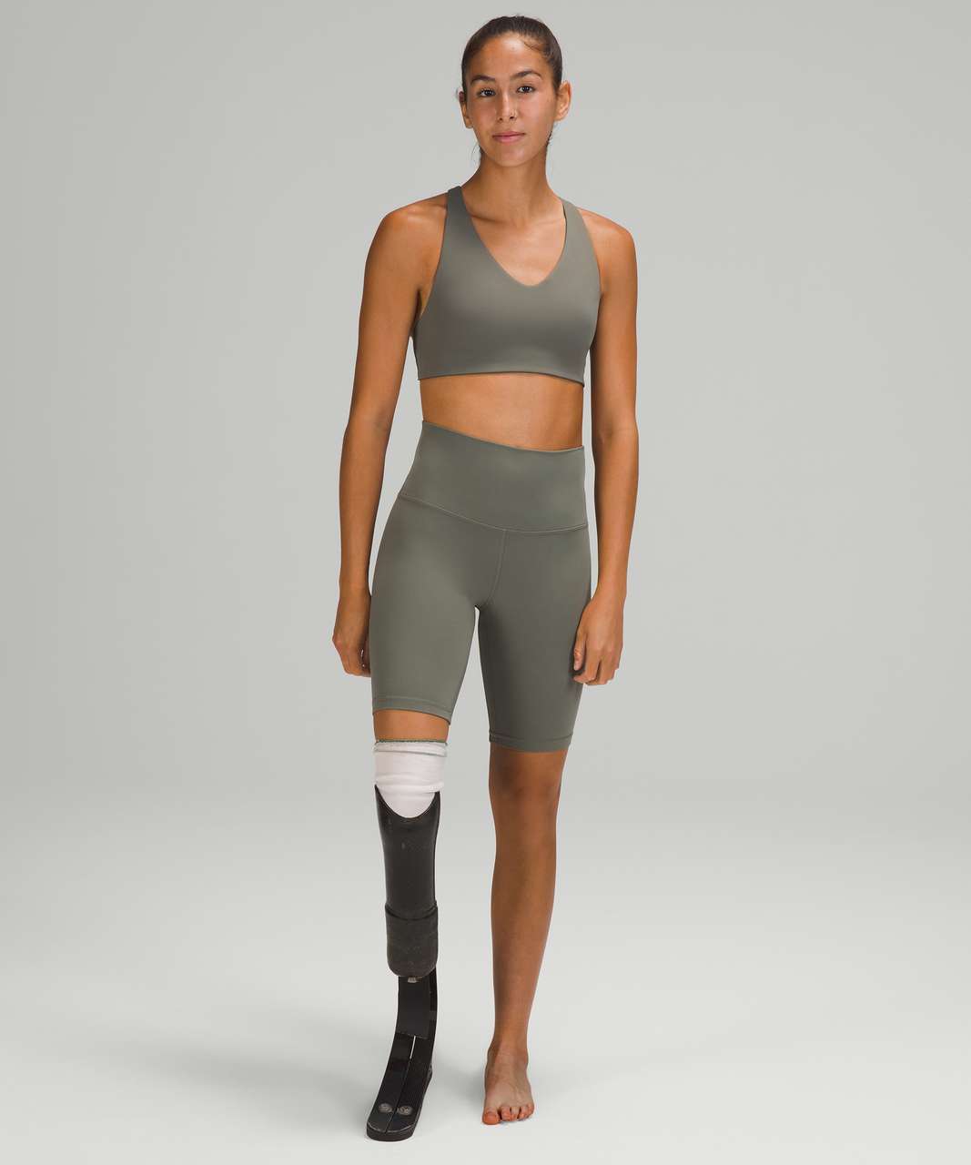 Lululemon In Alignment Straight Strap Bra *Light Support, A/B Cup -  Crescendo Speckle Rhino Grey Black - lulu fanatics