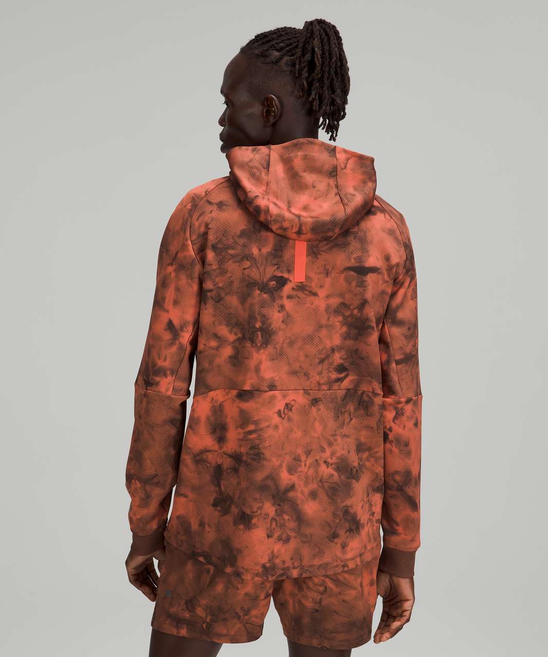 Lululemon Textured Tech Hoodie - Diamond Dye Warm Coral Seared Grey