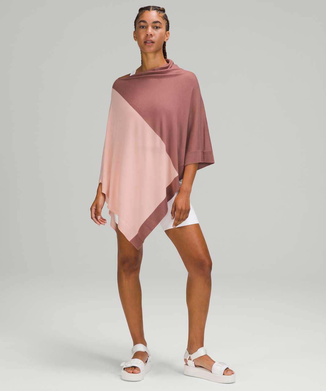 Lululemon Lightweight Knit Poncho - Spiced Chai / Pink Mist