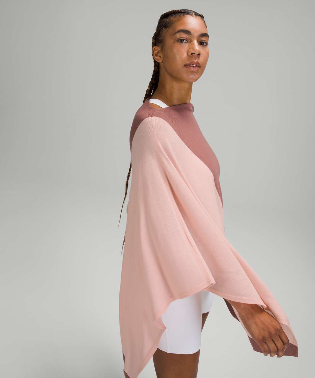 Lululemon Lightweight Knit Poncho - Spiced Chai / Pink Mist