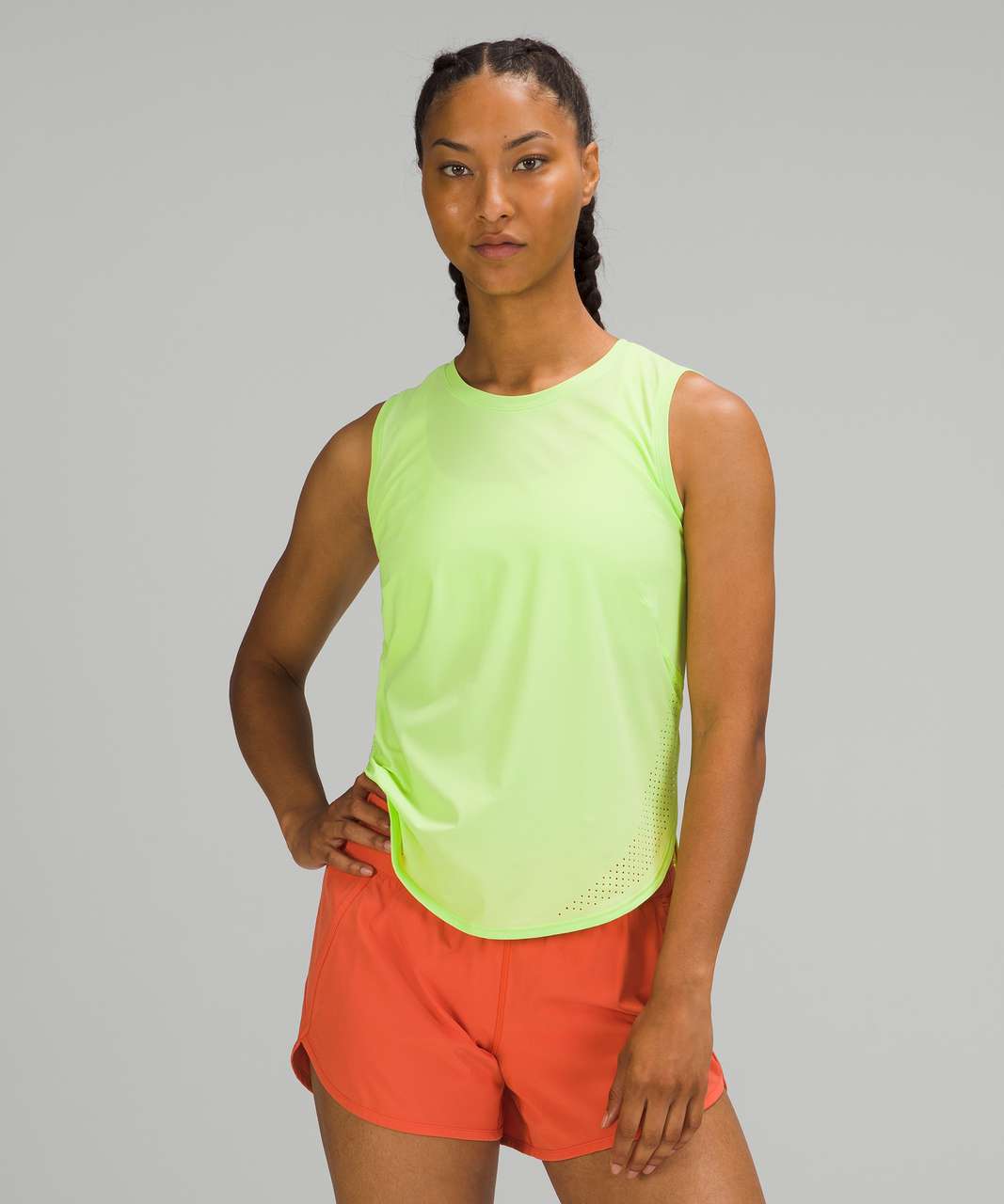 Lululemon High Neck Split Hem Run Tank - Neo Mint