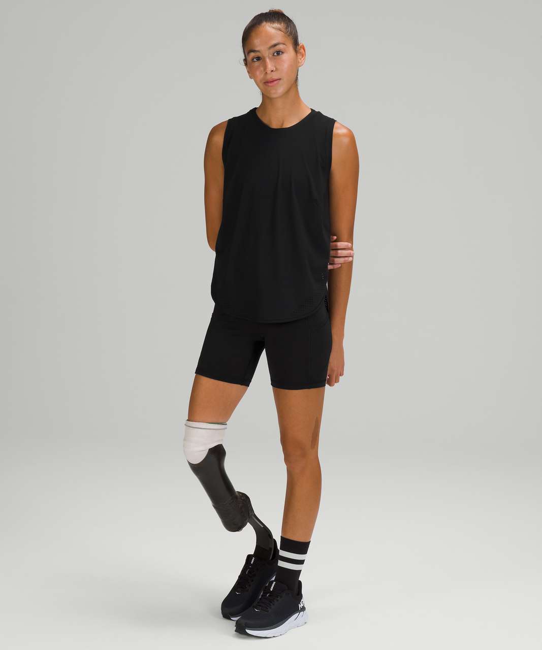 Lululemon High Neck Split Hem Run Tank - Black