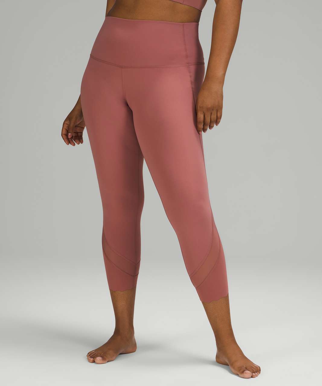 Lululemon Wunder Under High-Rise Crop 23" *Updated Scallop Full-On Luxtreme - Spiced Chai