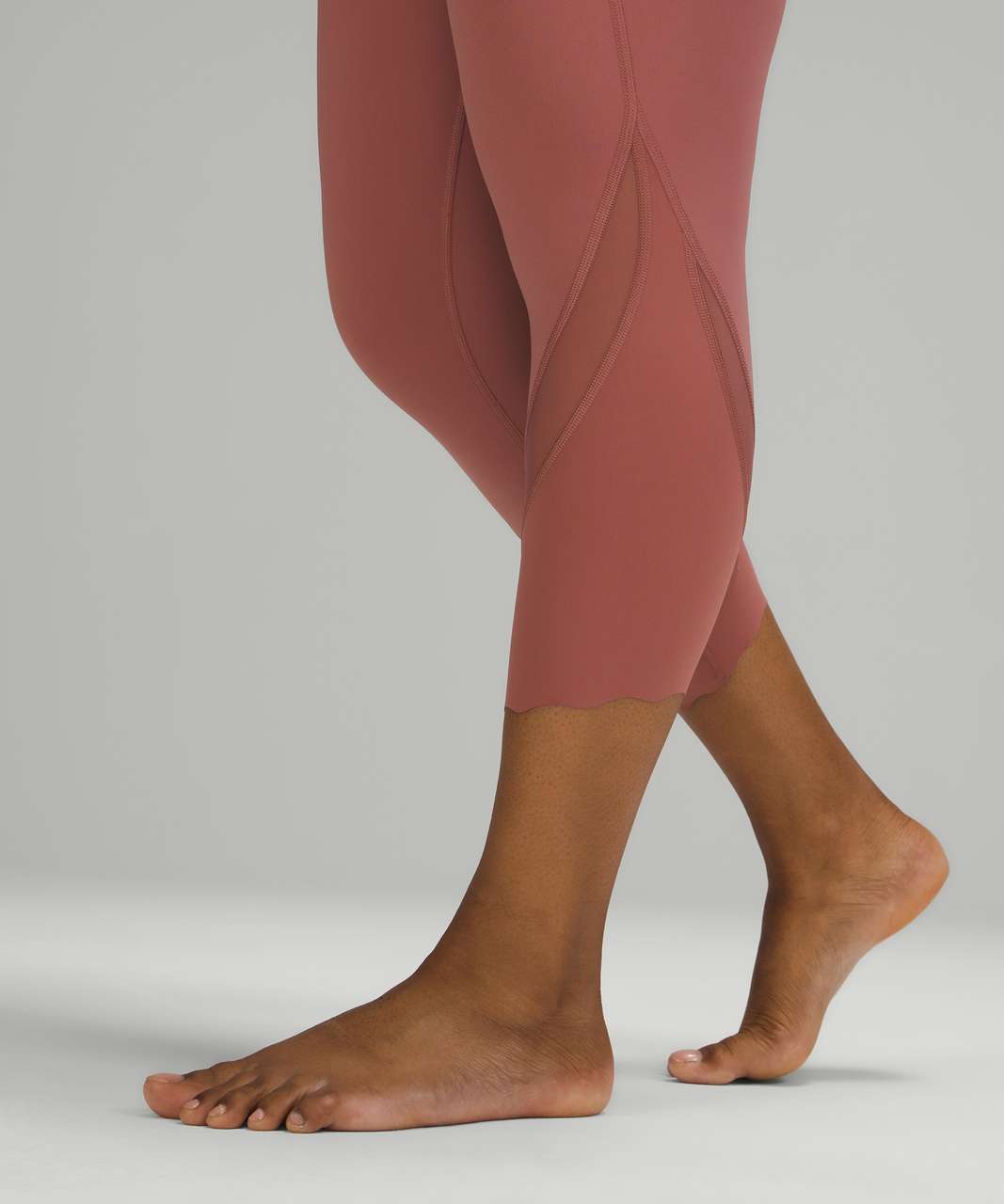 Lululemon Wunder Under High-Rise Crop 23 *Updated Scallop Full-On Luxtreme  - Red Merlot - lulu fanatics