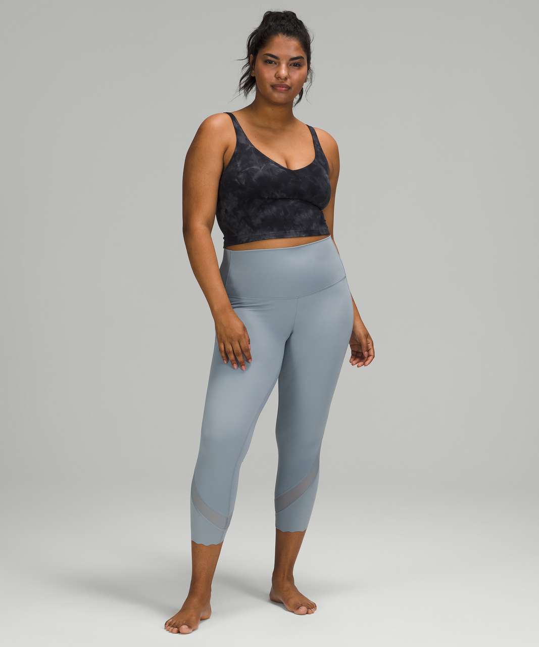 Lululemon Wunder Under High-Rise Crop 23 *Updated Scallop Full-On Luxtreme  - Cassis - lulu fanatics