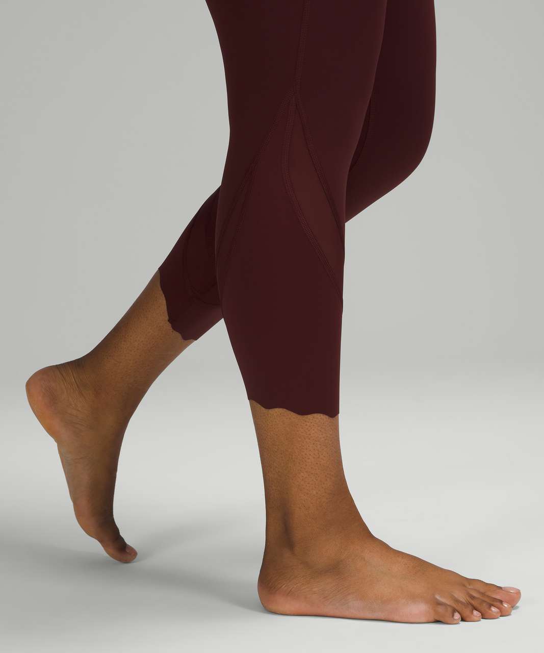 Lululemon Wunder Under High-Rise Crop 23" *Updated Scallop Full-On Luxtreme - Red Merlot