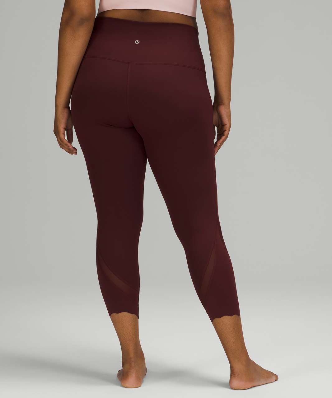 Lululemon Wunder Under High-Rise Crop 23" *Updated Scallop Full-On Luxtreme - Red Merlot