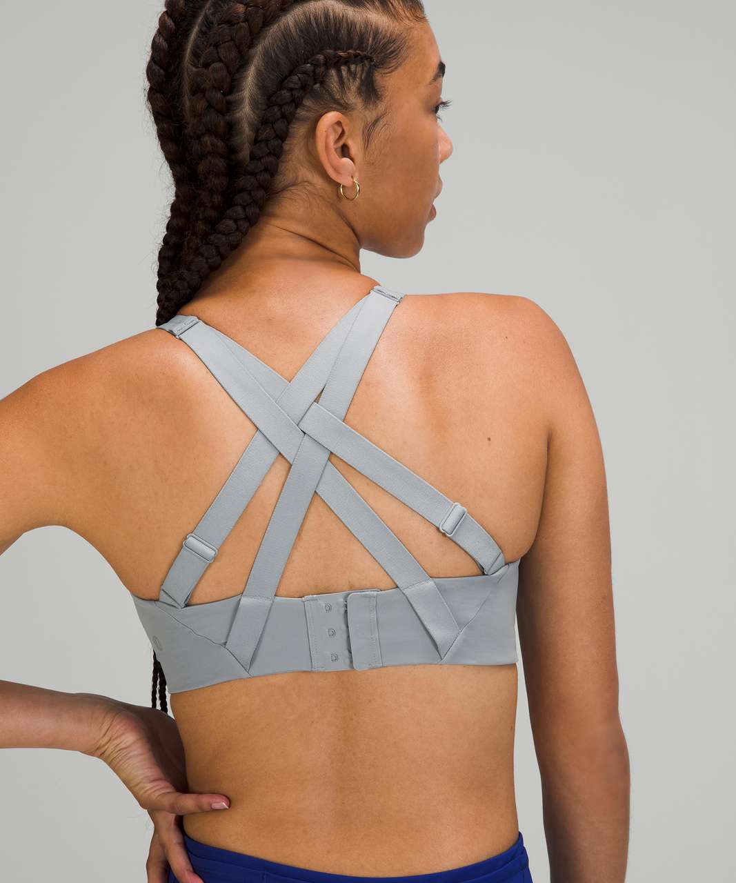 Lululemon Gray Striped Racerback Sport Bra