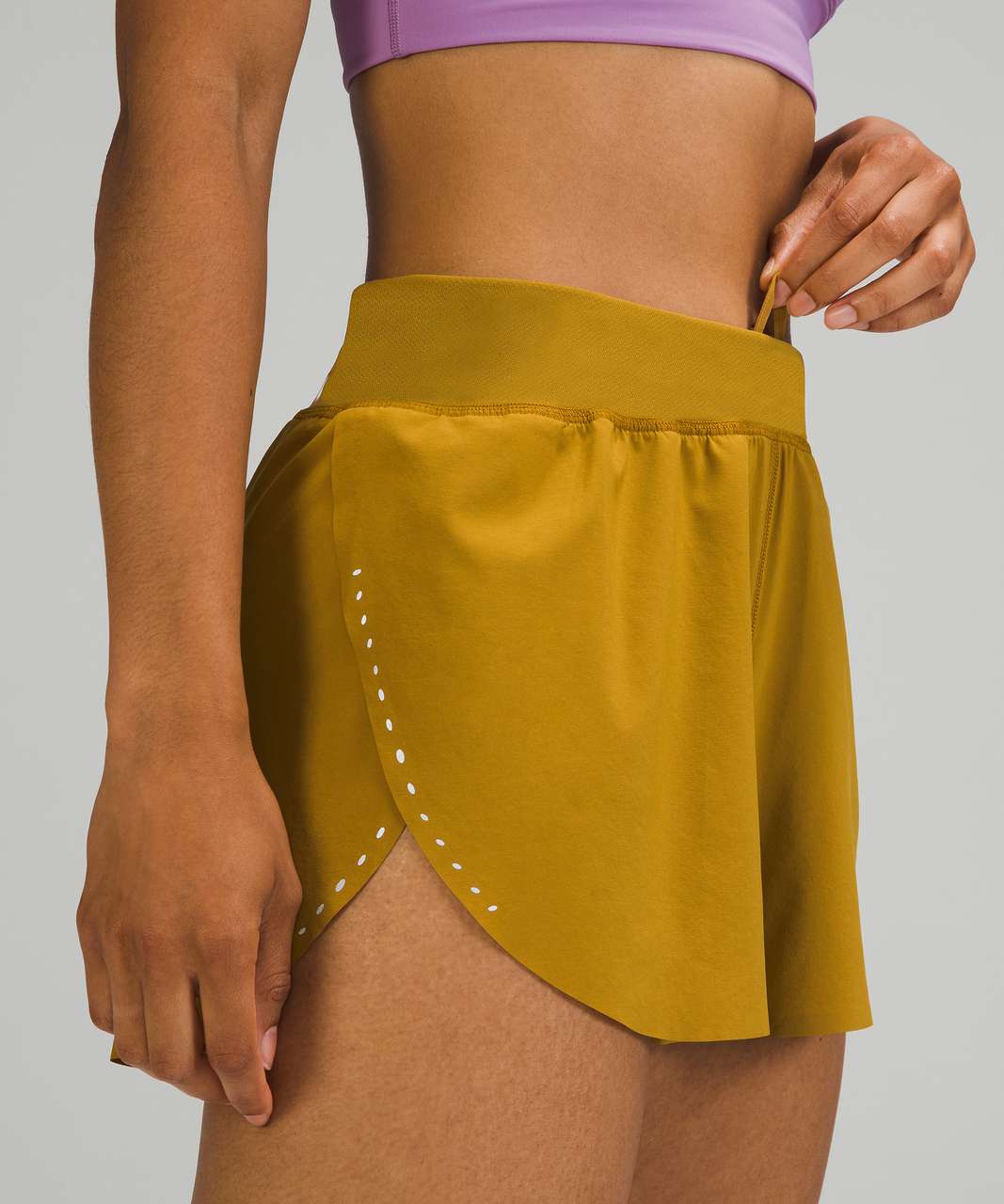 Lululemon Find Your Pace Lined High-Rise Short 3" - Gold Spice